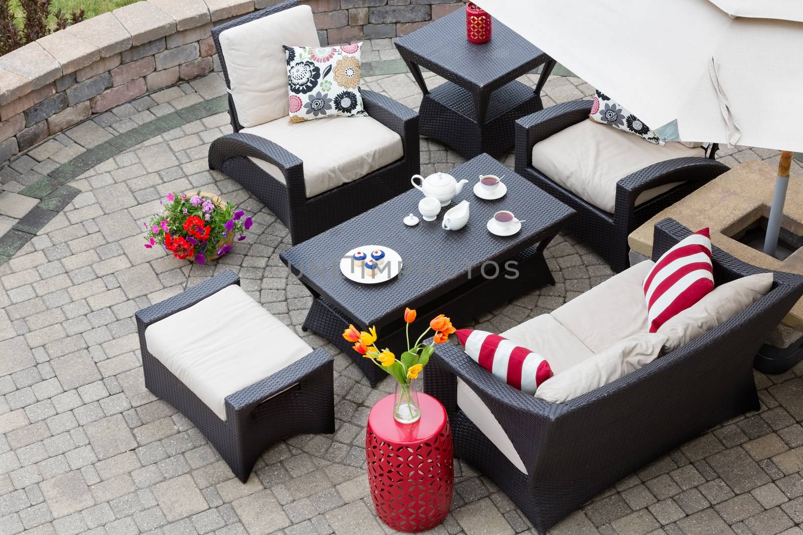 Cozy Patio Furniture on Luxury Outdoor Patio by coskun