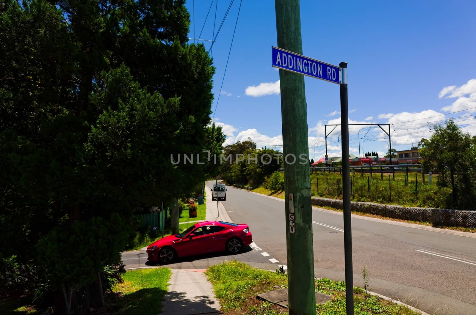 A suburban street in Hazelbrook, Blue Mountains, Australia