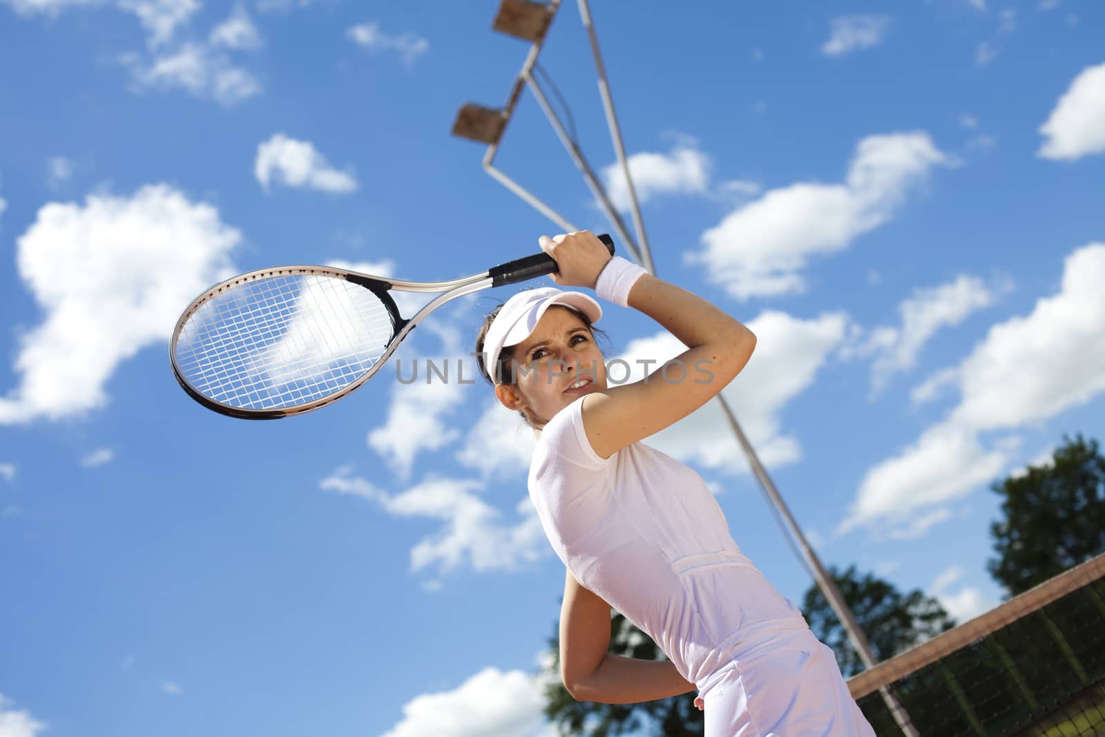 Playing tennis, natural colorful tone