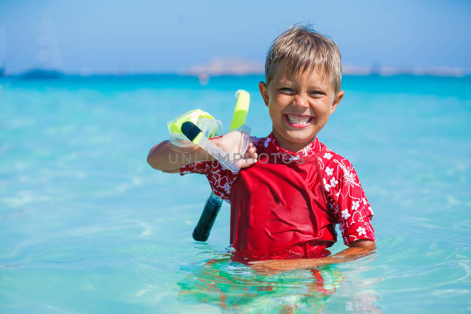 Boy snorkeling by maxoliki