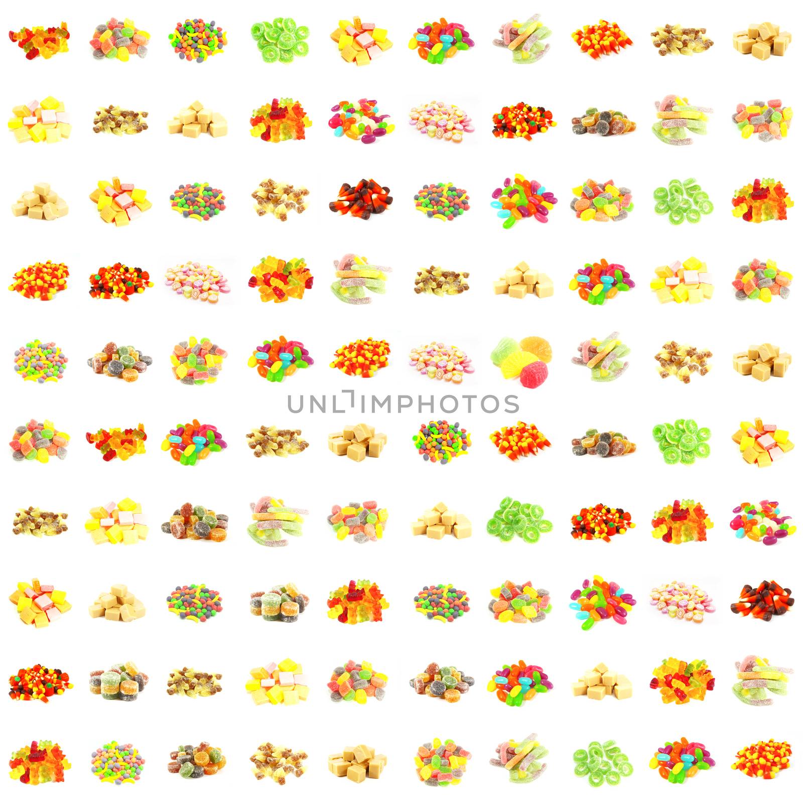 Seamless Sweets and Candy Pattern Background on White