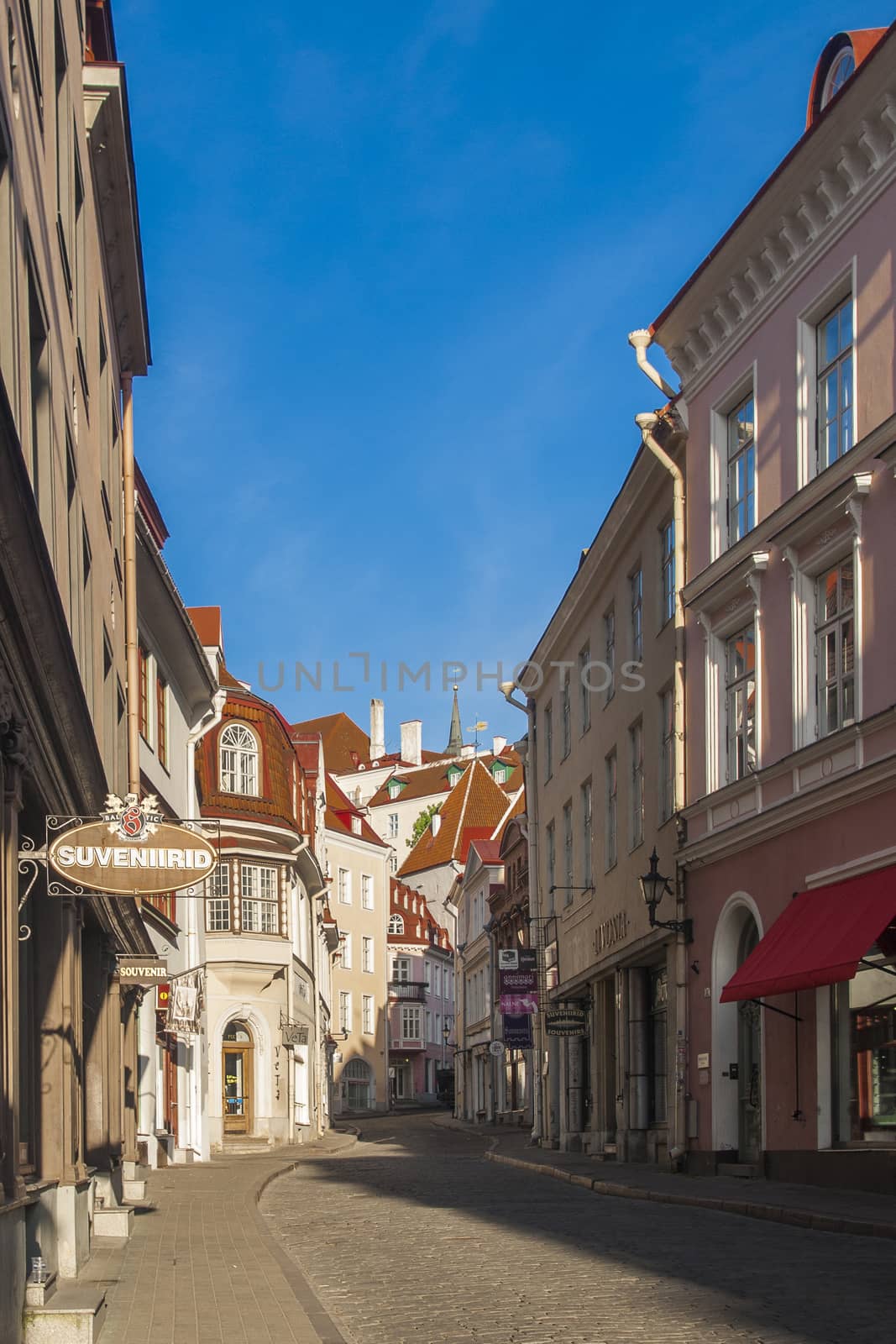 narrow streets of middle ages Tallinn, Estonia