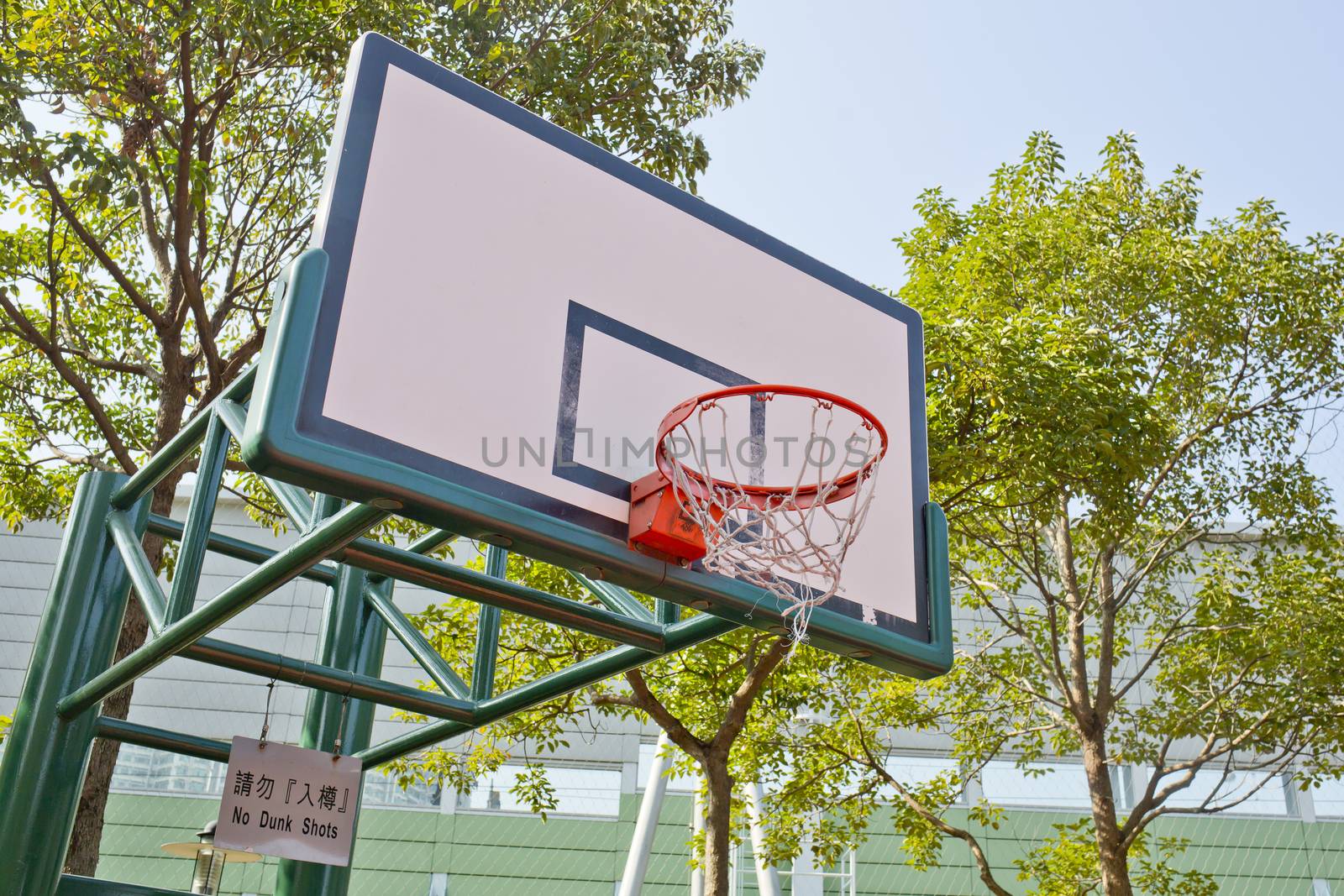 basketball board on the blue sky