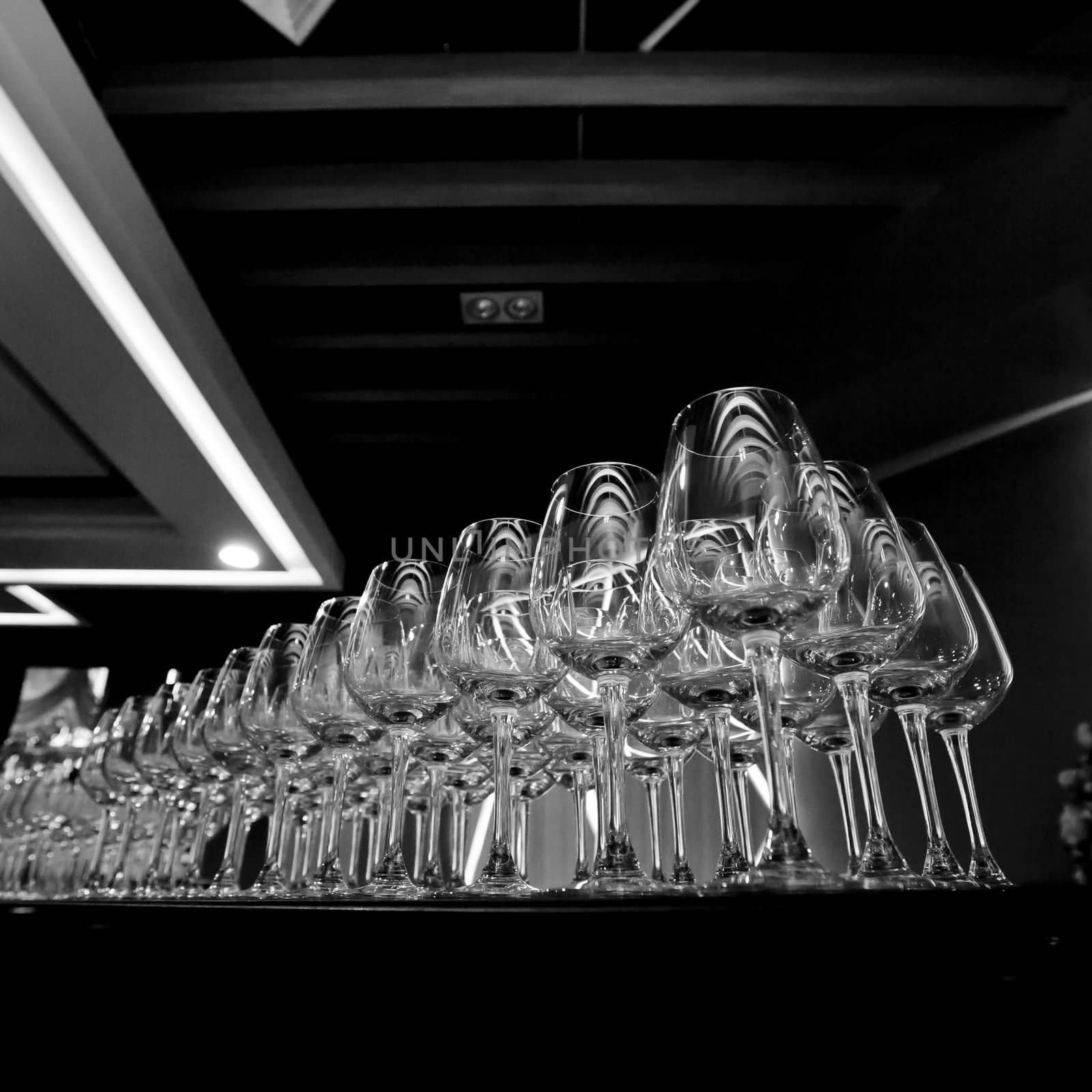 Row of wine glasses