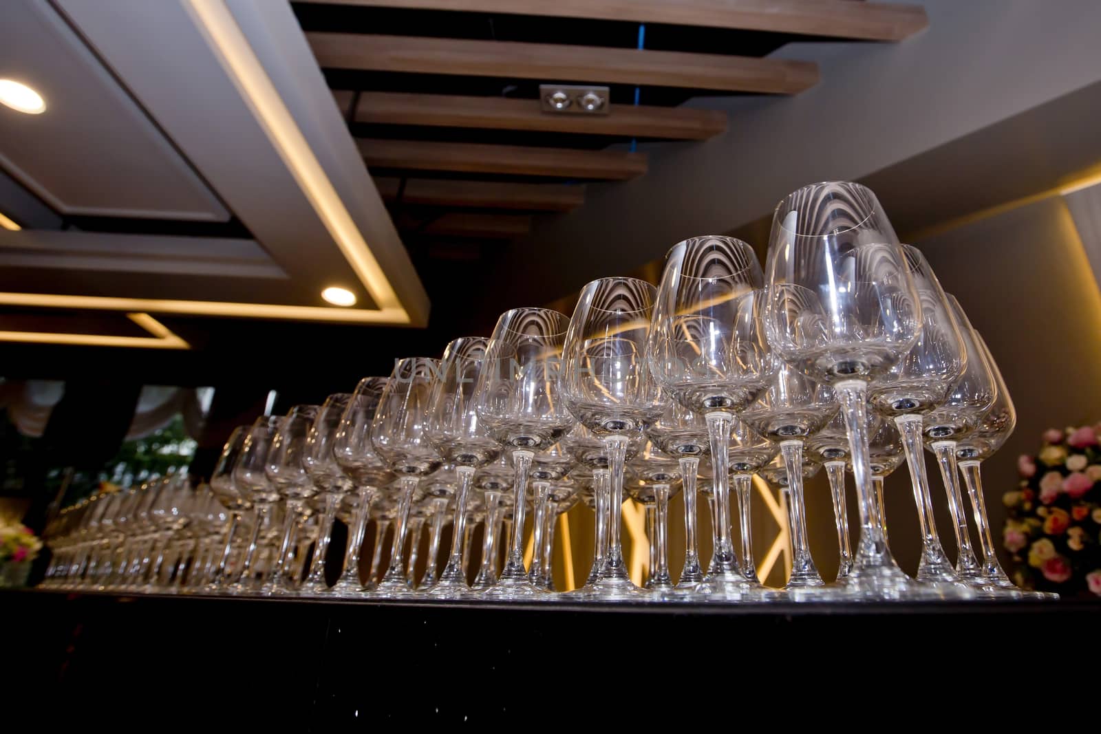 Row of wine glasses
