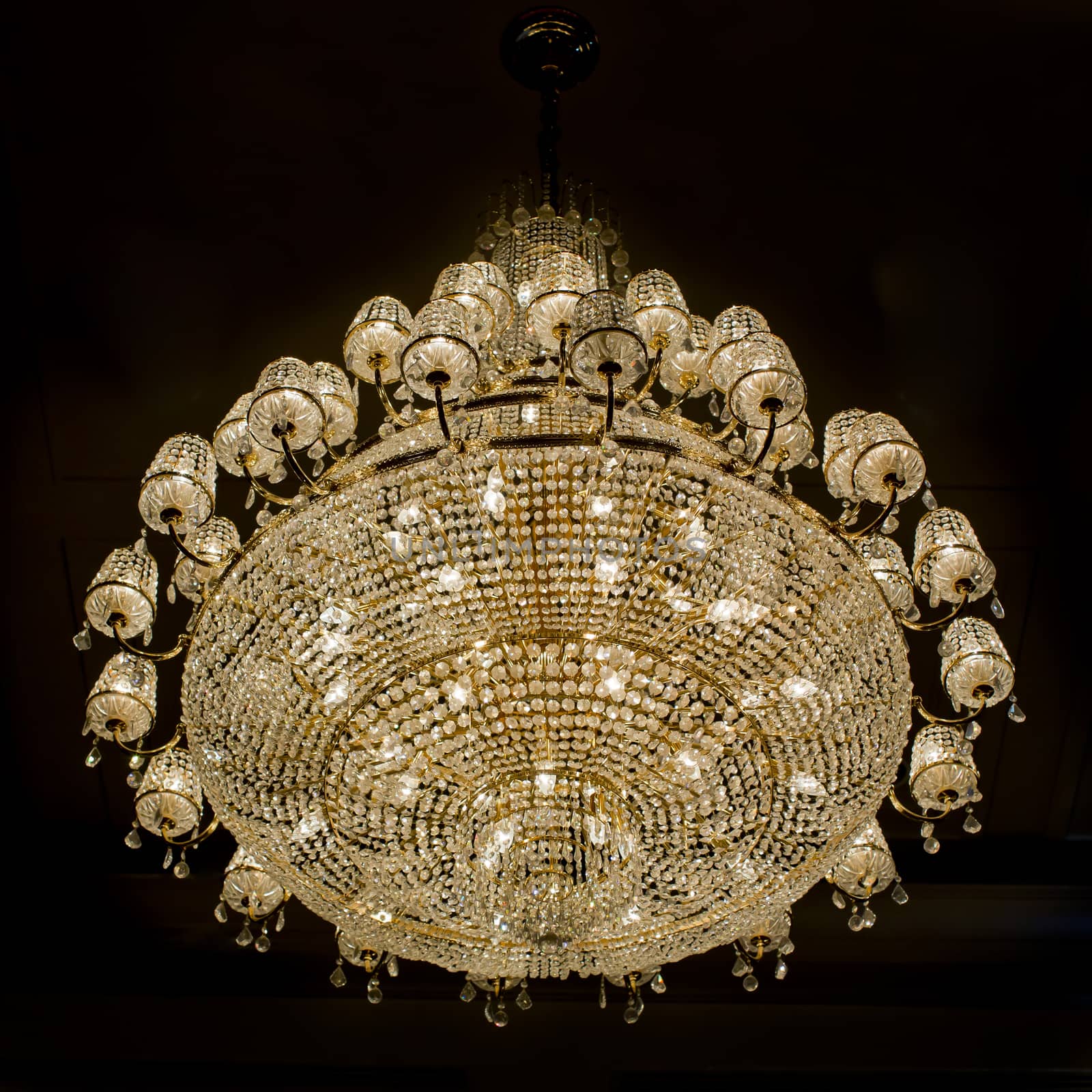 Chrystal chandelier with black background