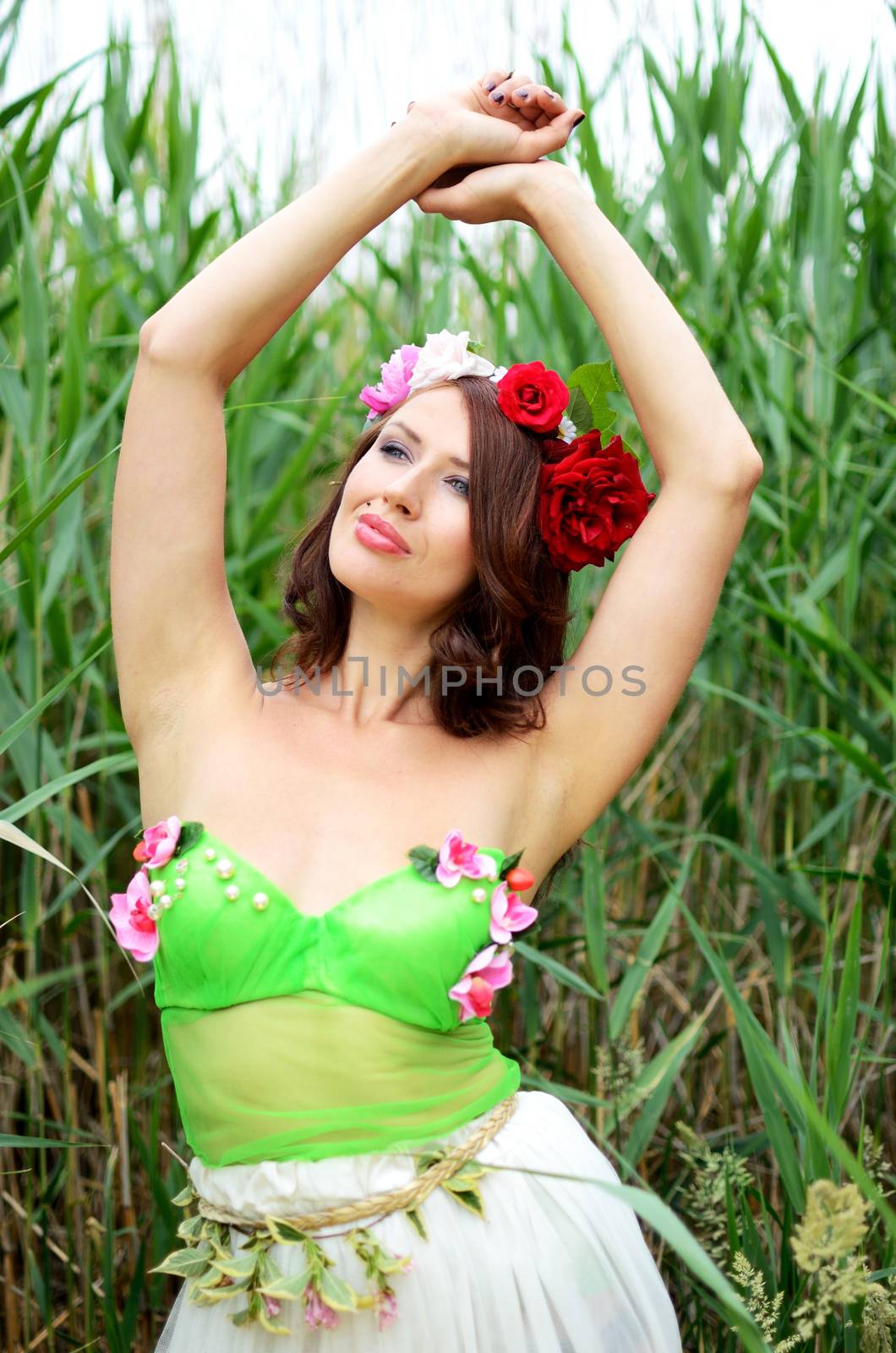 Girl with flowers by bartekchiny