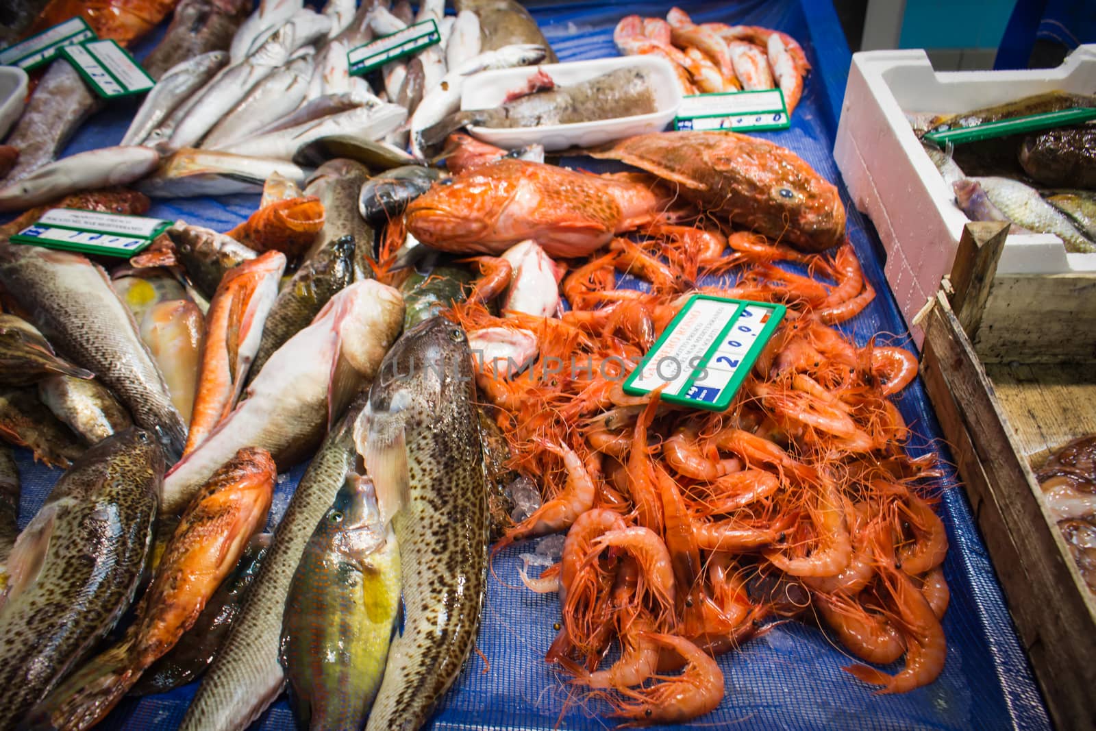 detail of a typical fish stall