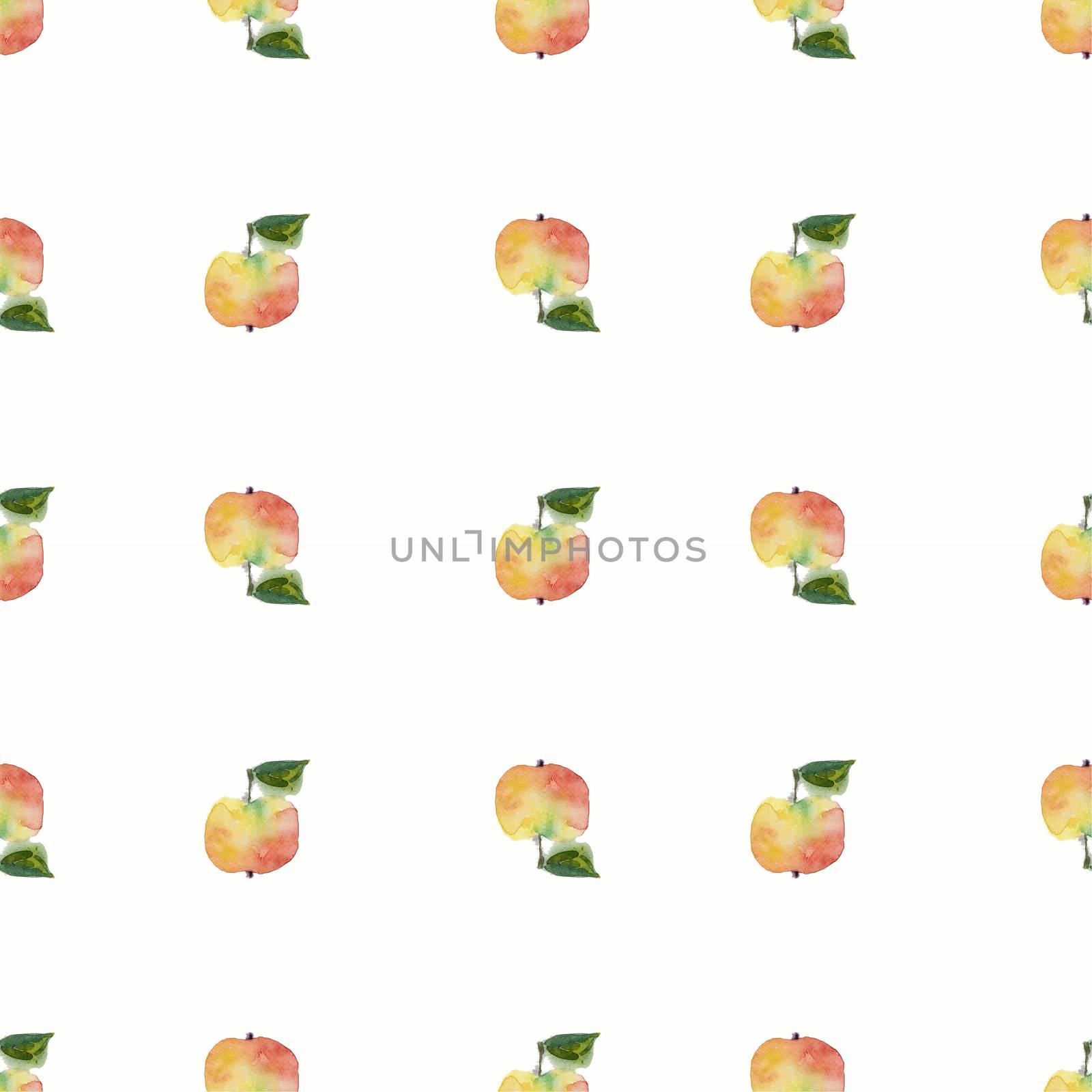 seamless watercolor pattern made of scattered decorative apples