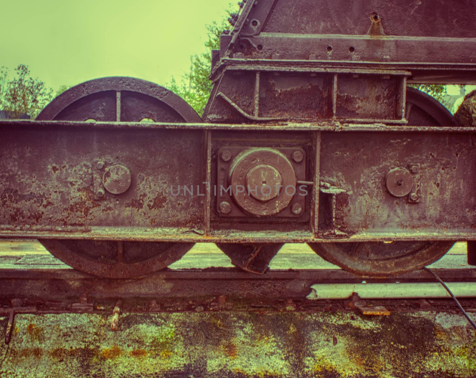 Photograph of an old rusty metal machine