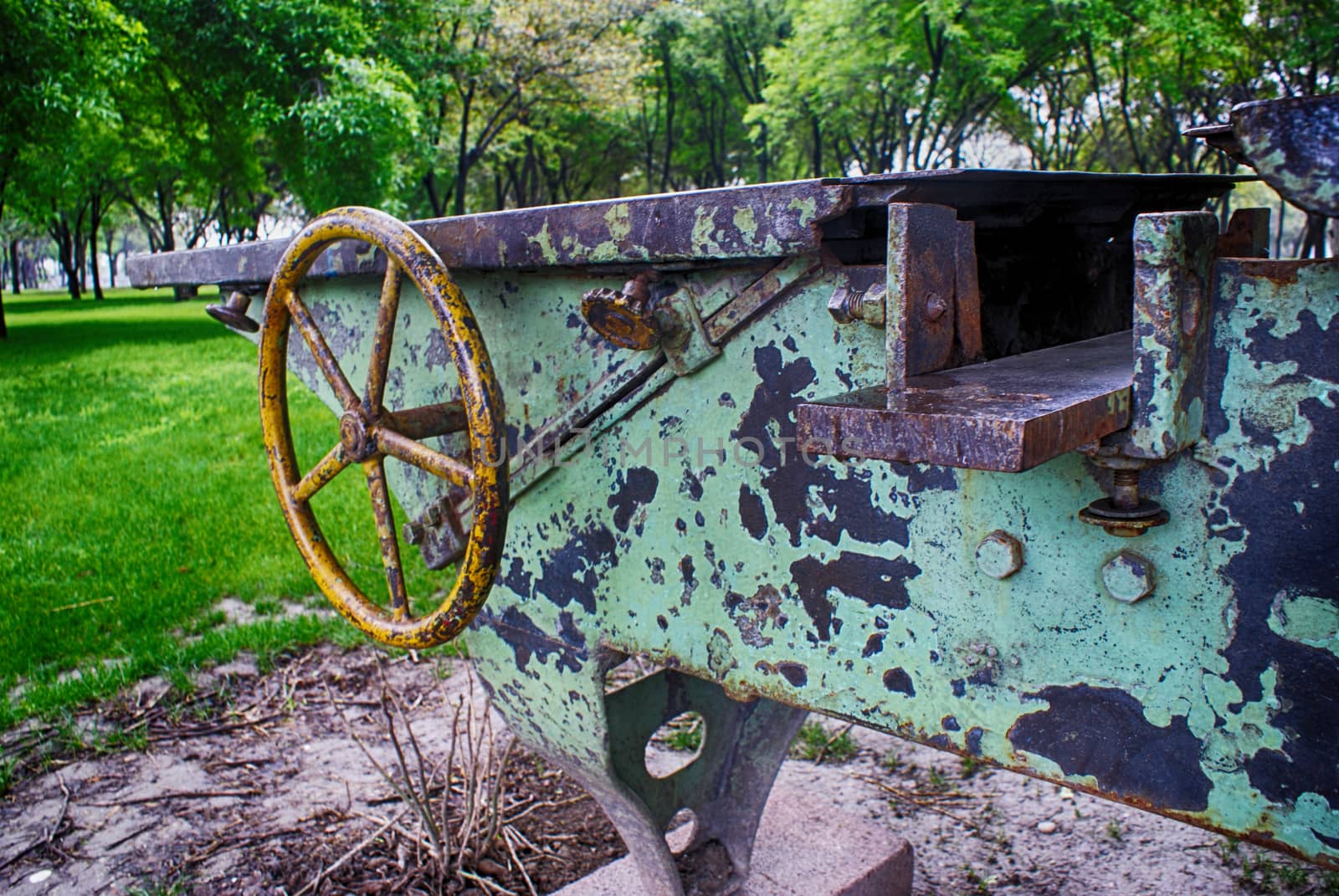 Photograph of an old rusty metal machine
