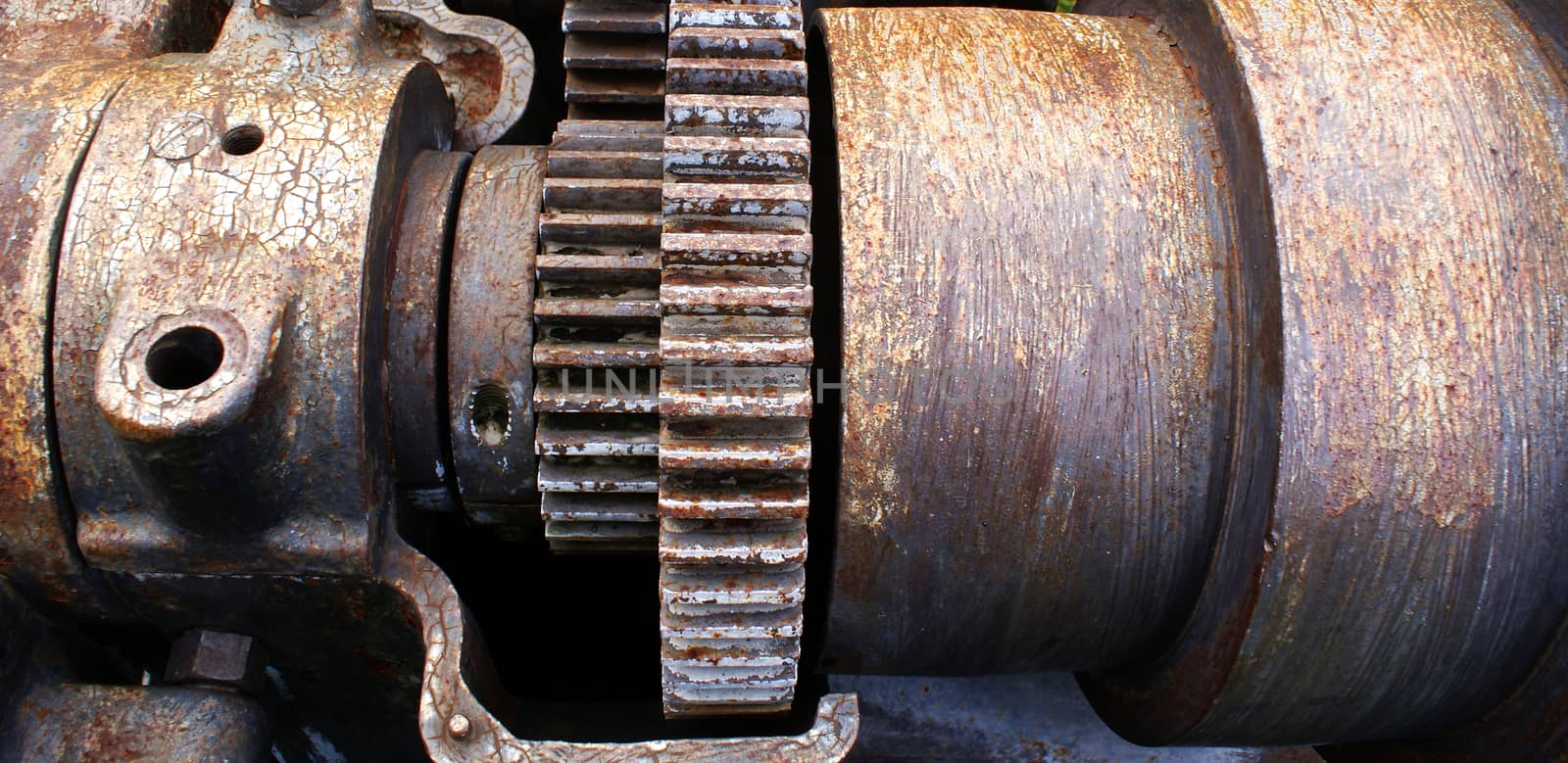 Photograph of an old rusty metal machine