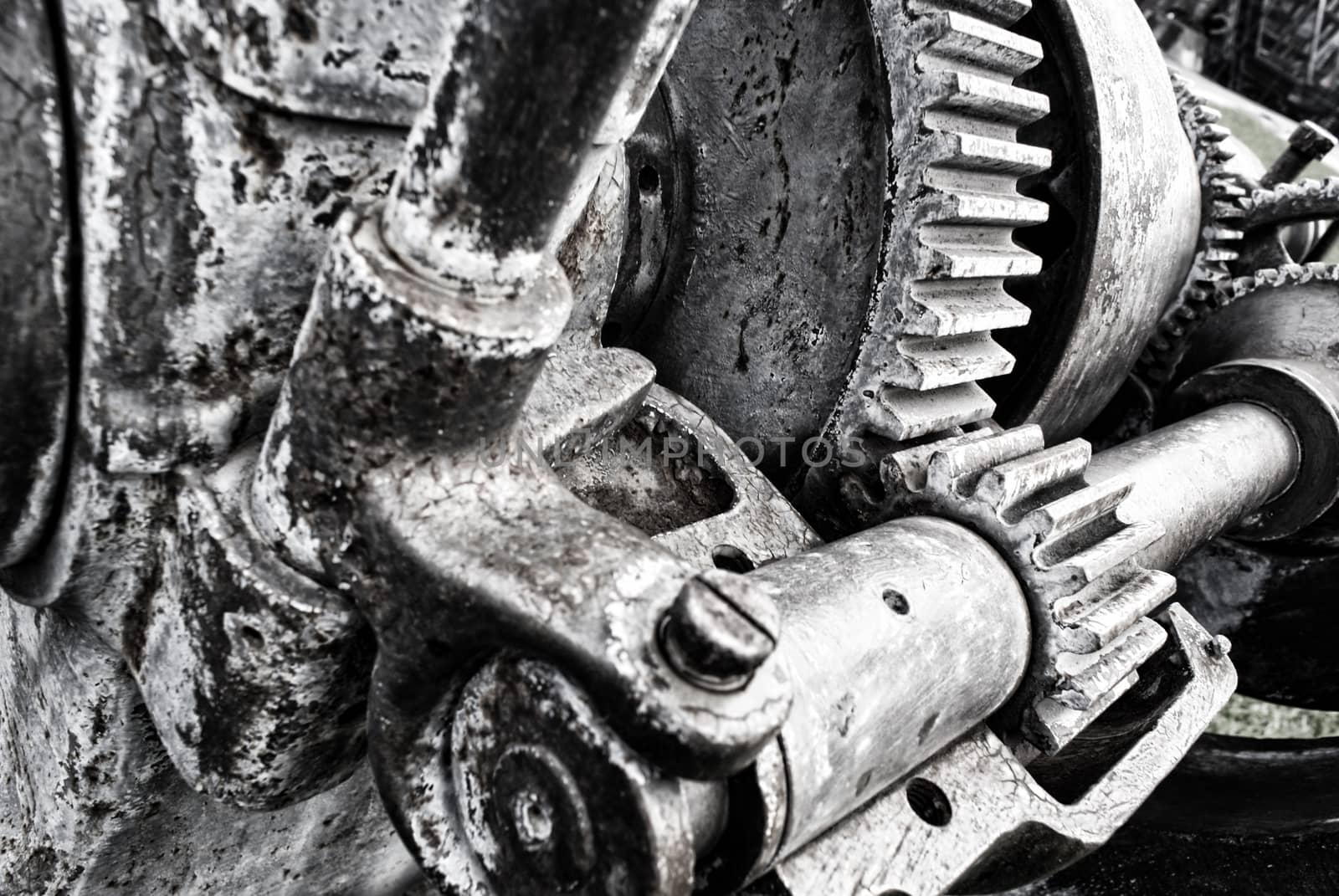Photograph of an old rusty metal machine