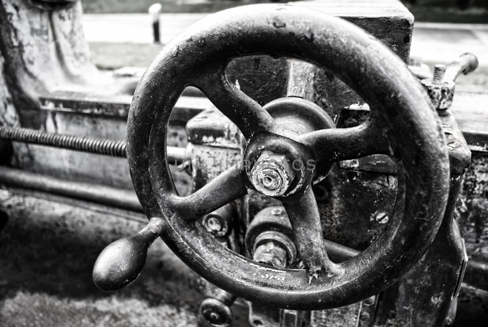 Photograph of an old rusty metal machine