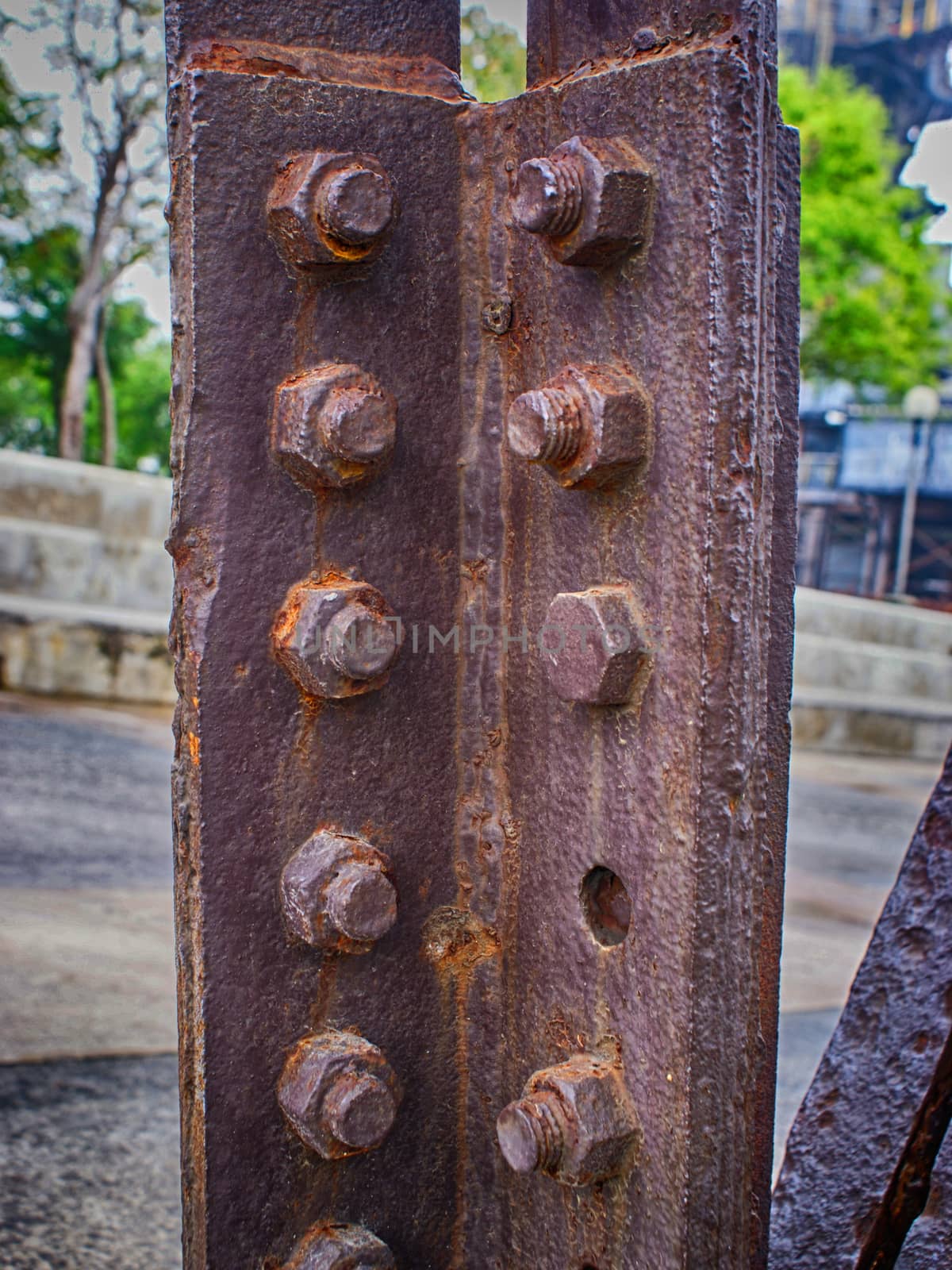 Photograph of some industrial rusty metal screws and nuts