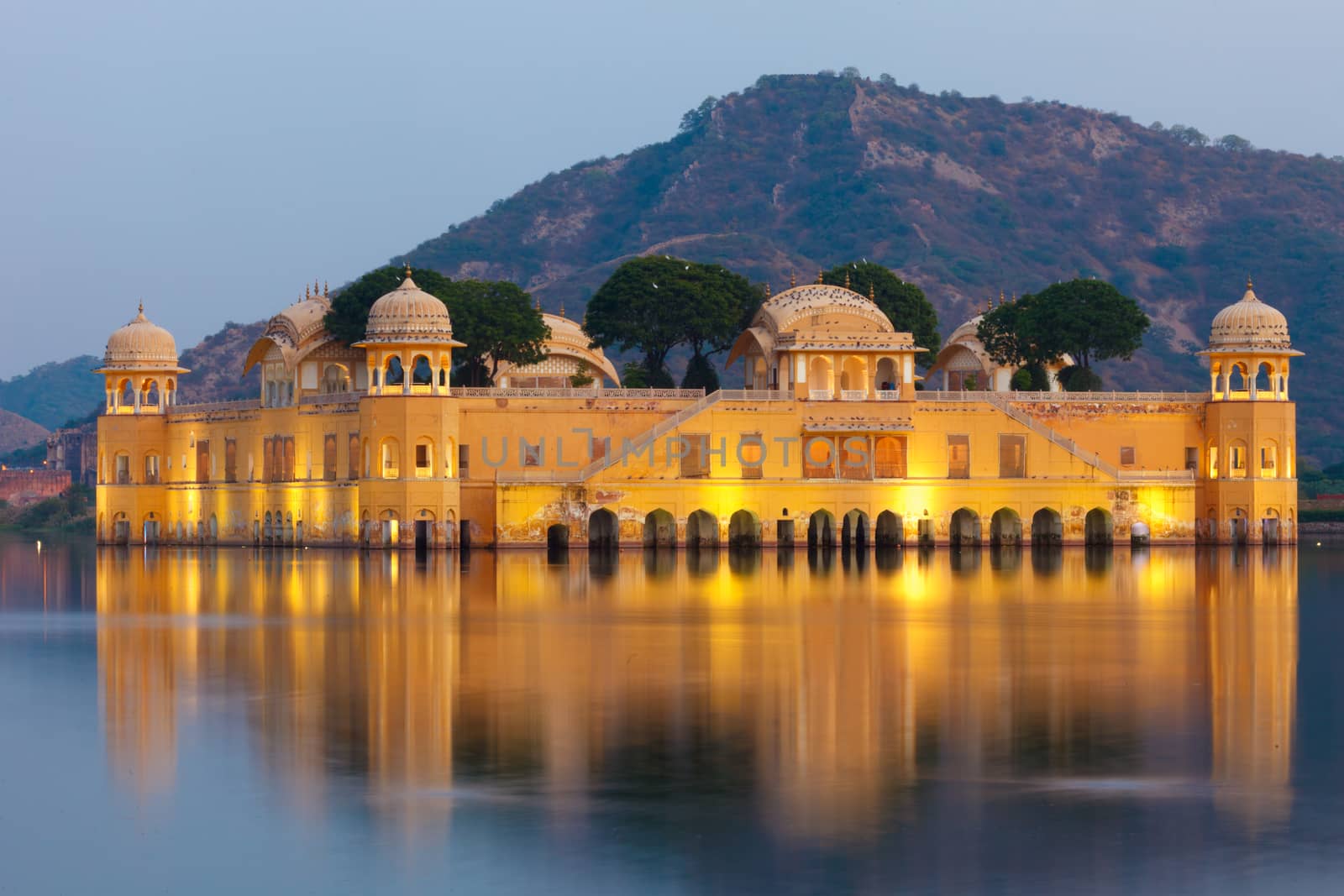 Jal Mahal Palace at twilight, Jaipur, India