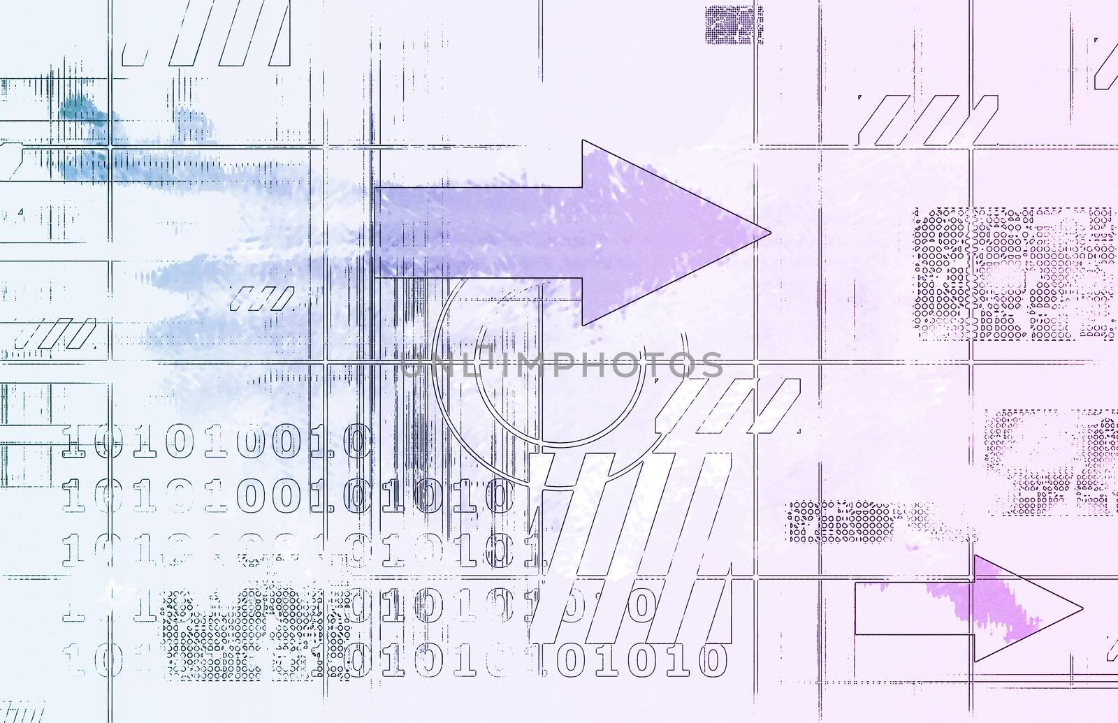 Technology Background with Geometric Shapes Moving Art