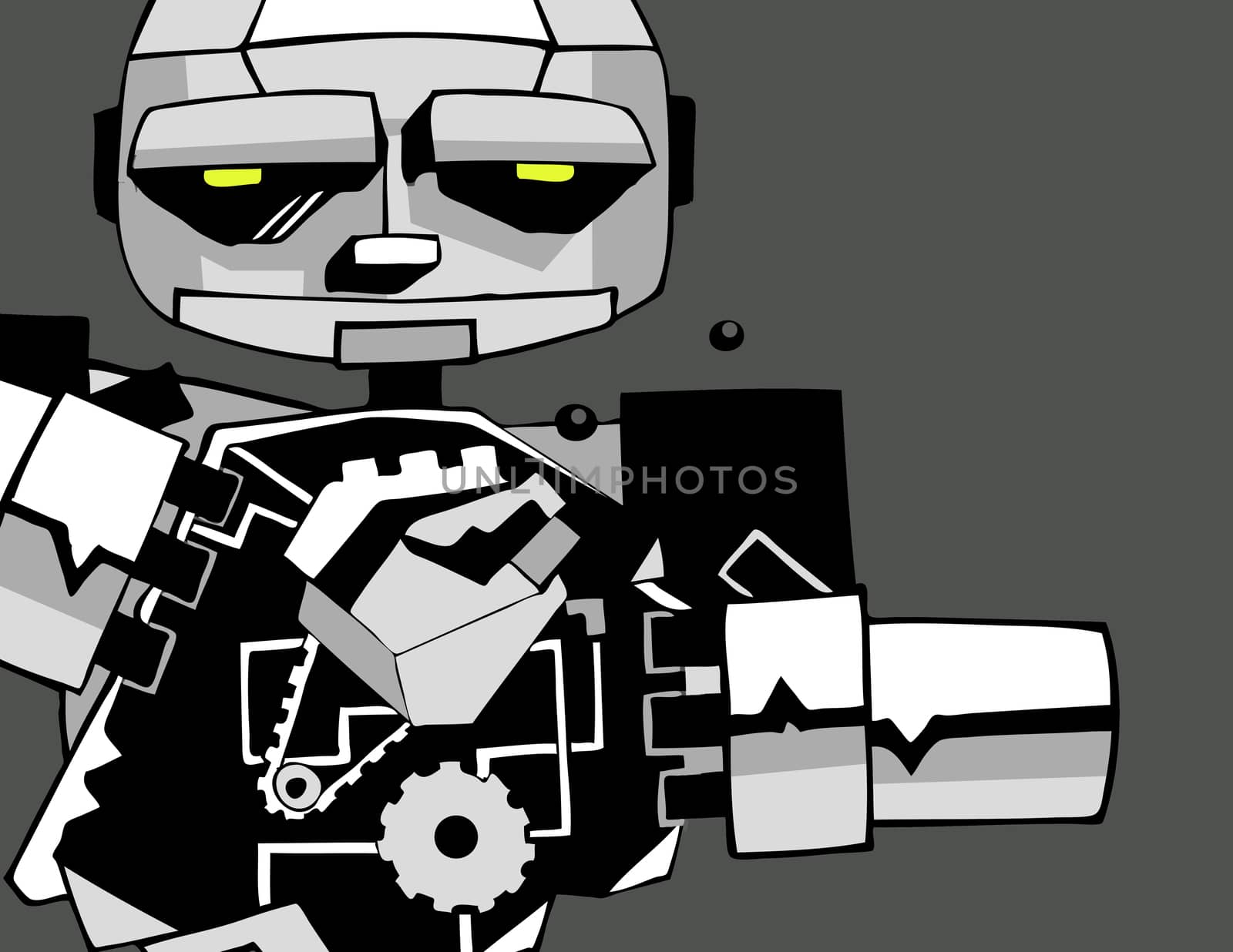 Metal cartoon robot by bernardojbp