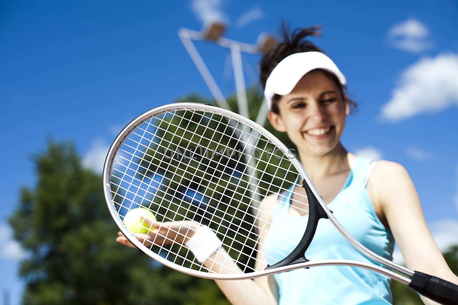 Tennis player, natural colorful tone