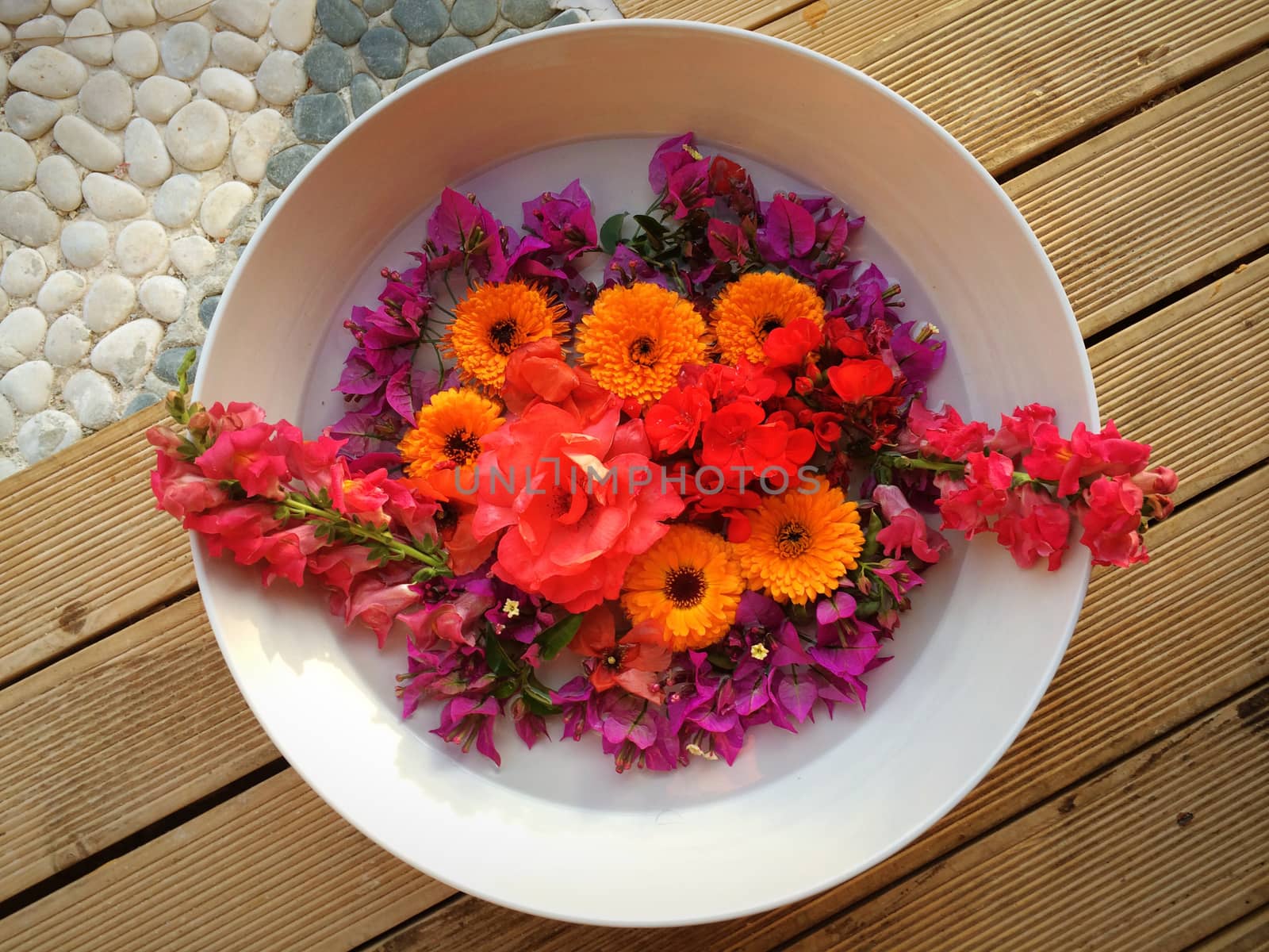 Flowers in a bowl at spa by haiderazim