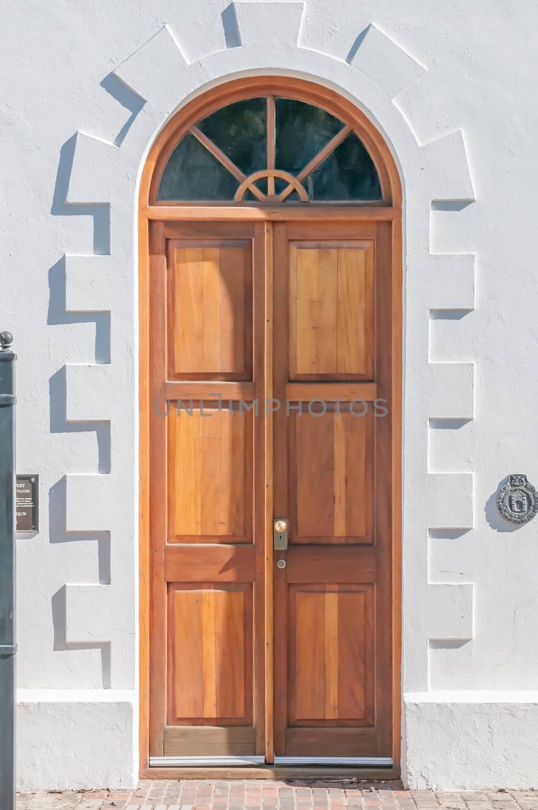 Wooden door of one of more than 200 buildings declared as national monuments in Graaff Reinet