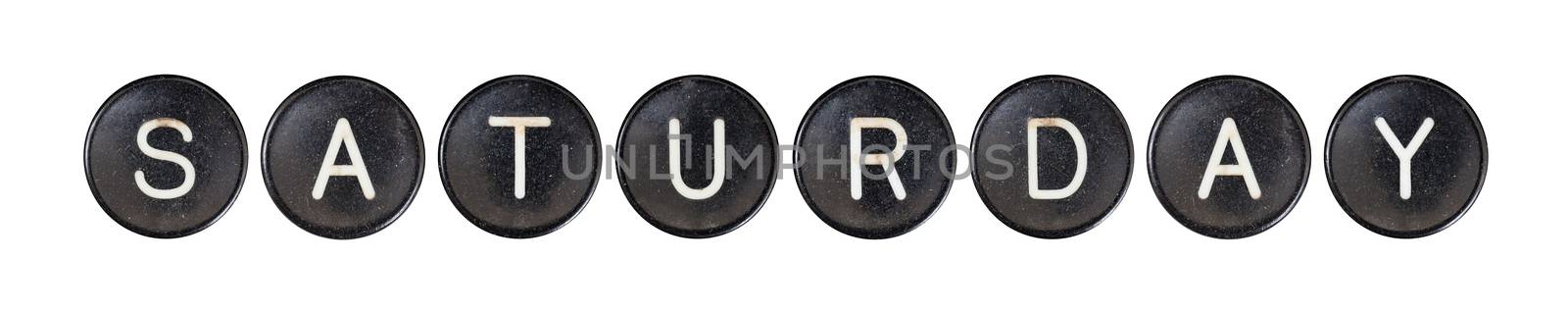 Typewriter buttons, isolated on white background - Saturday