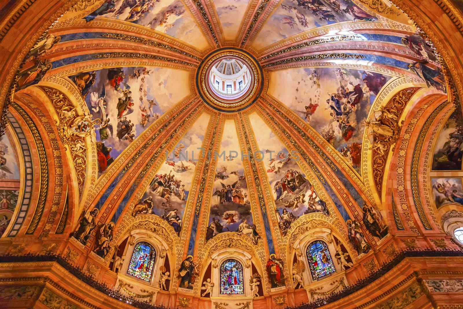 Dome Stained Glass San Francisco el Grande Royal Basilica Madrid by bill_perry