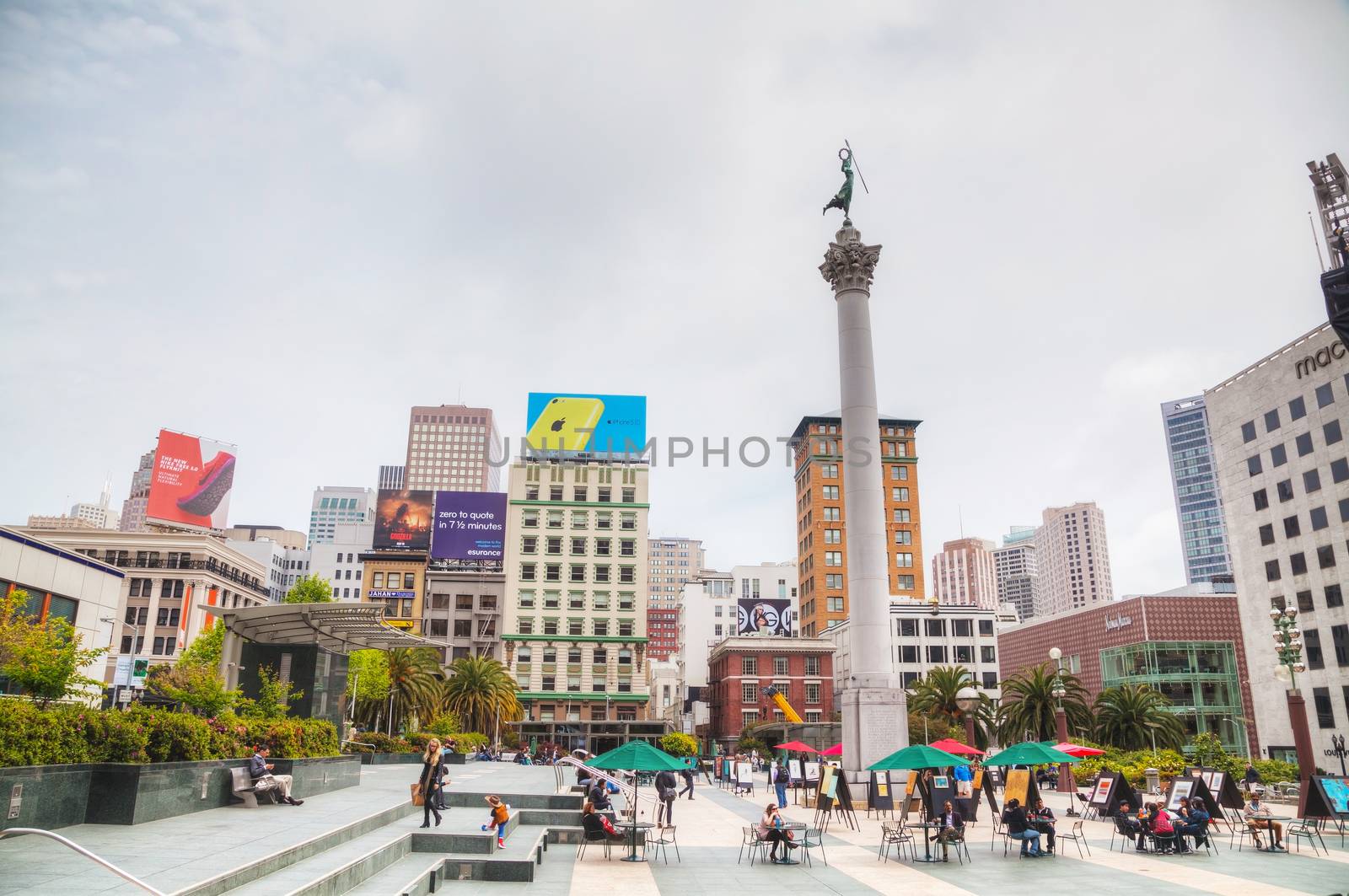 Union Square in San Francisco on a sunny day by AndreyKr
