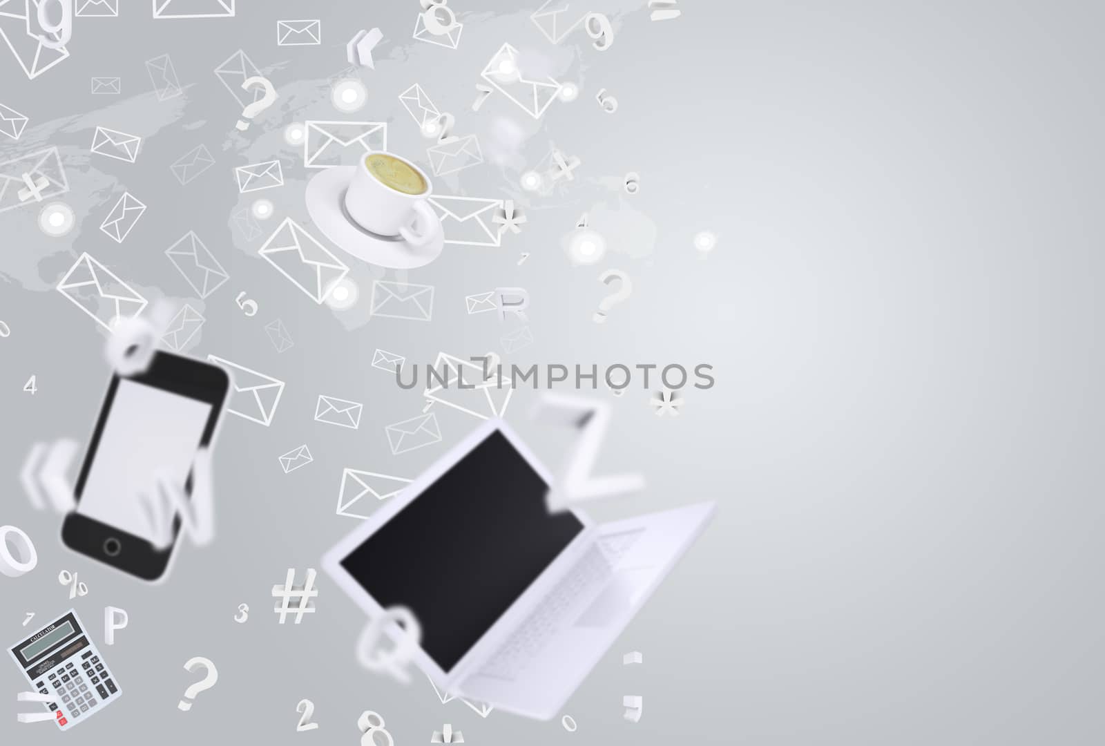 Laptop and smartphone by cherezoff