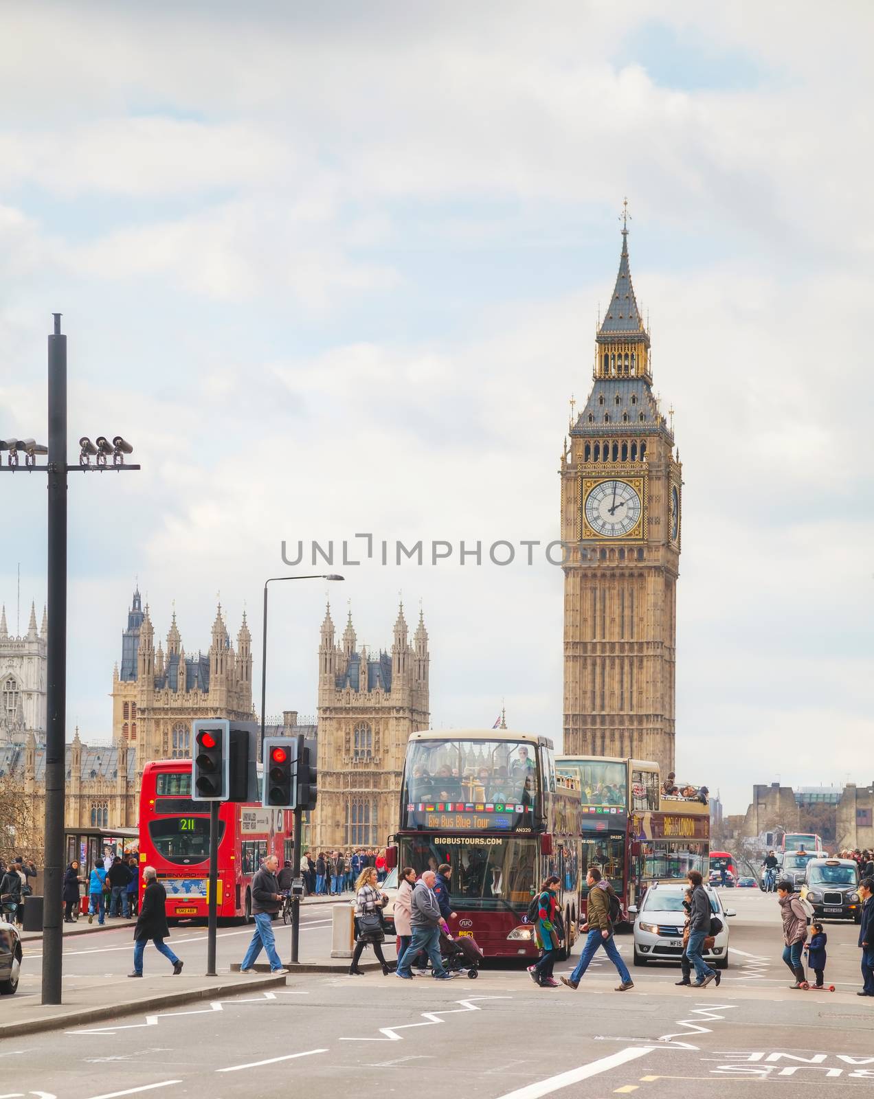 LONDON - APRIL 5: Overview of London with the Elizabeth Tower on April 5, 2015 in London, UK. The tower is officially known as the Elizabeth Tower, renamed as such to celebrate the Jubilee of Elizabeth II.