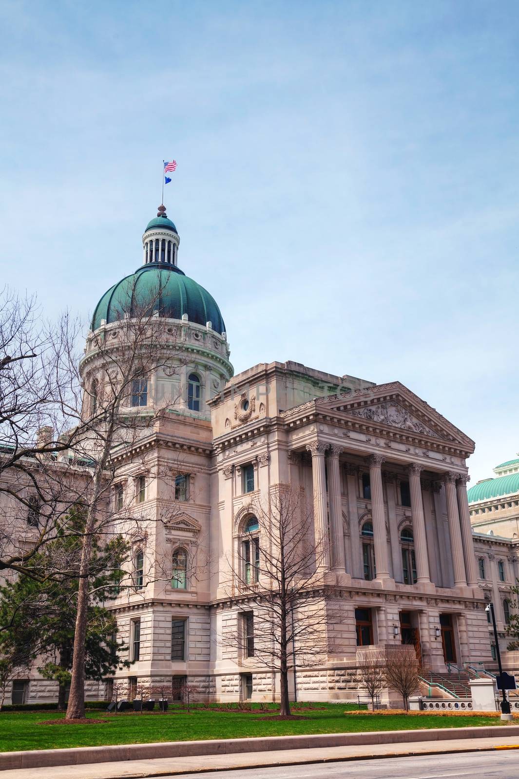 Indiana state capitol building in Indianapolis