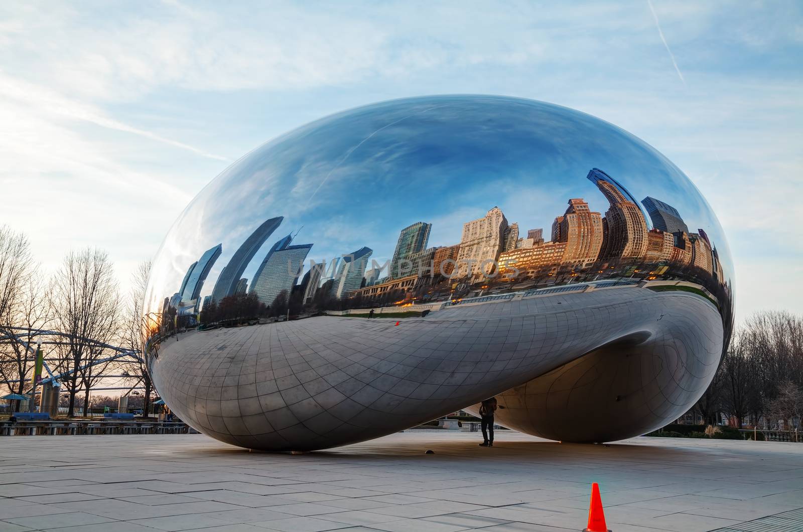 Cloud Gate sculpture in Millenium Park by AndreyKr