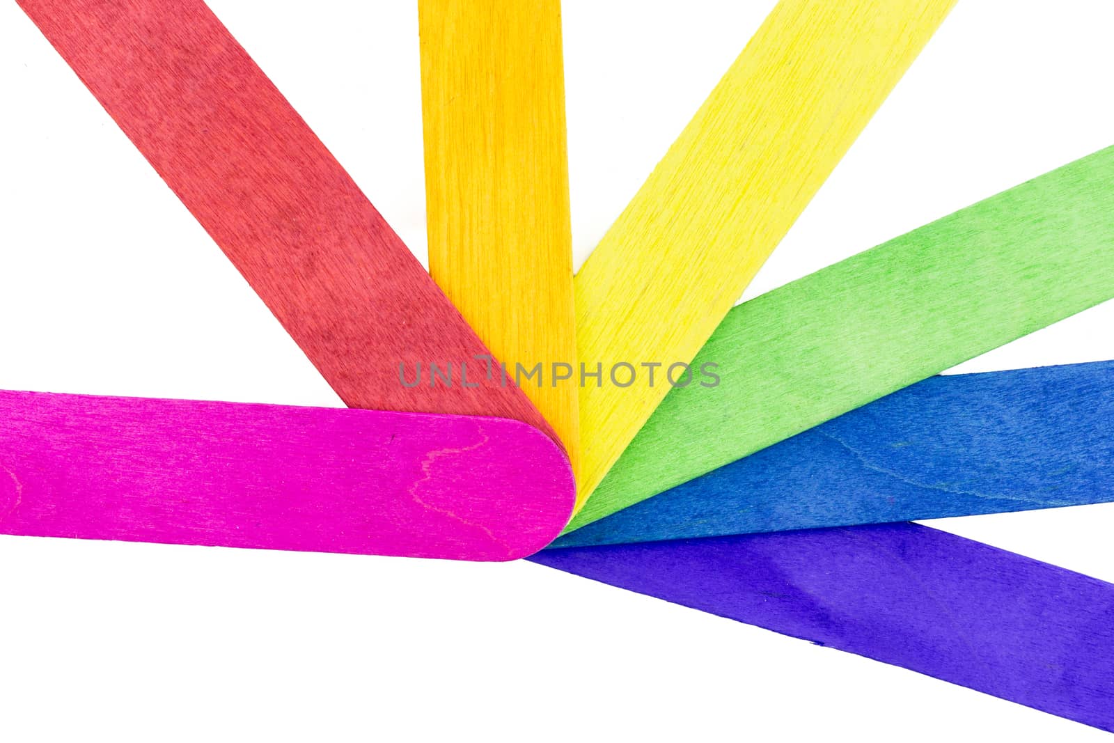 colorful of ice cream stick from top view.