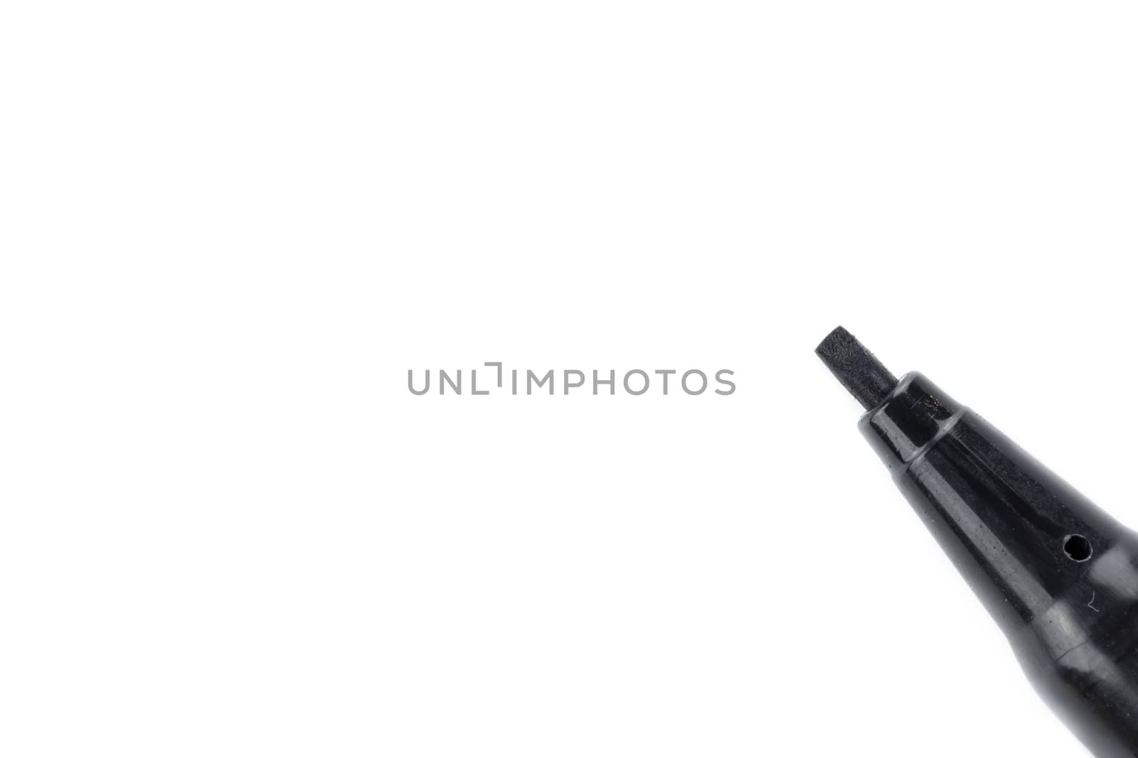 black marker on white background from topview (isolated)