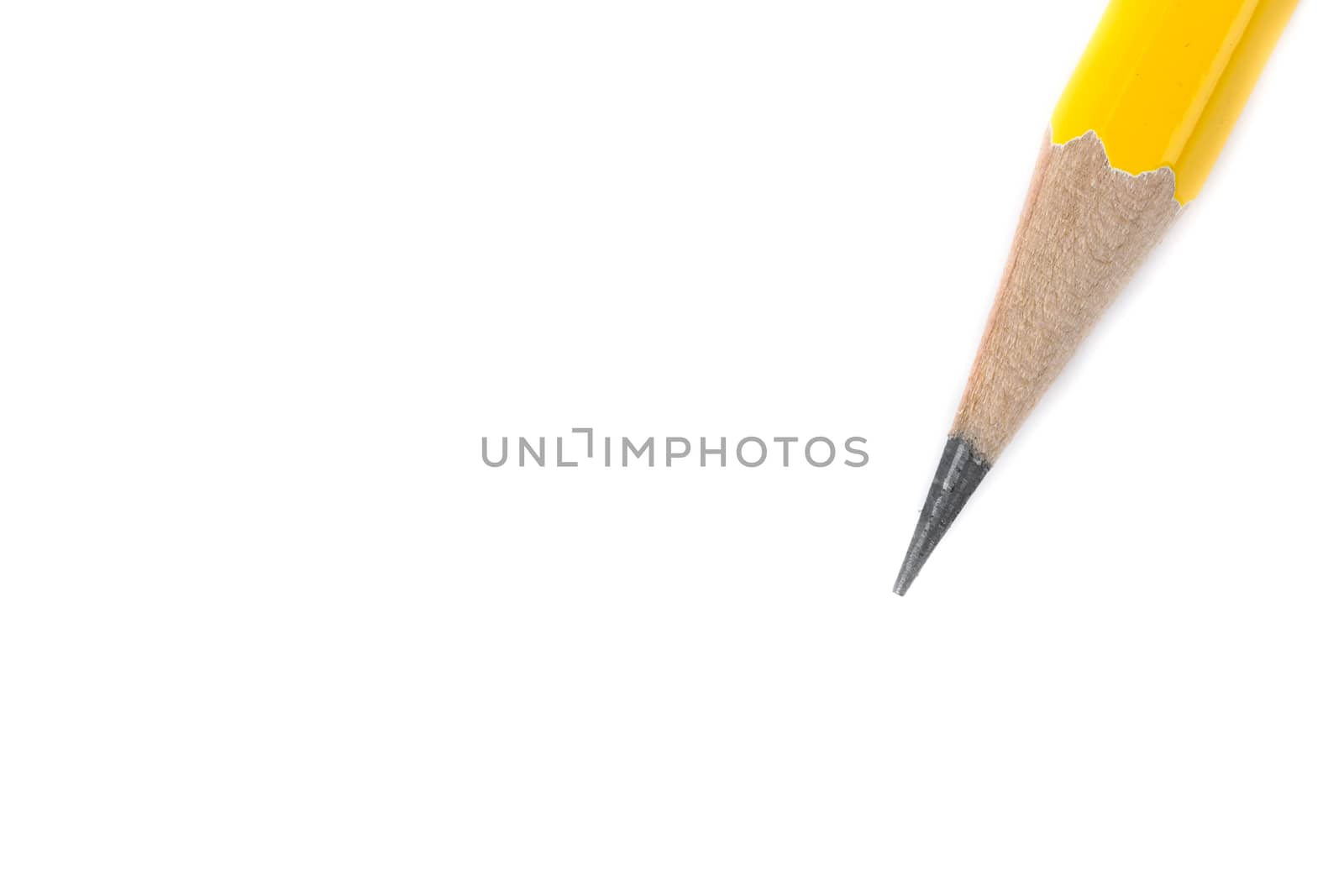 yellow pencil on white background by urubank