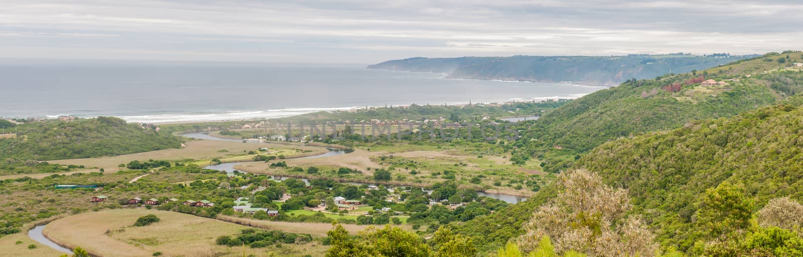 GEORGE, SOUTH AFRICA - JANUARY 5, 2015: View across the  Wilderness National Park towards Wilderness town and Victoria Bay