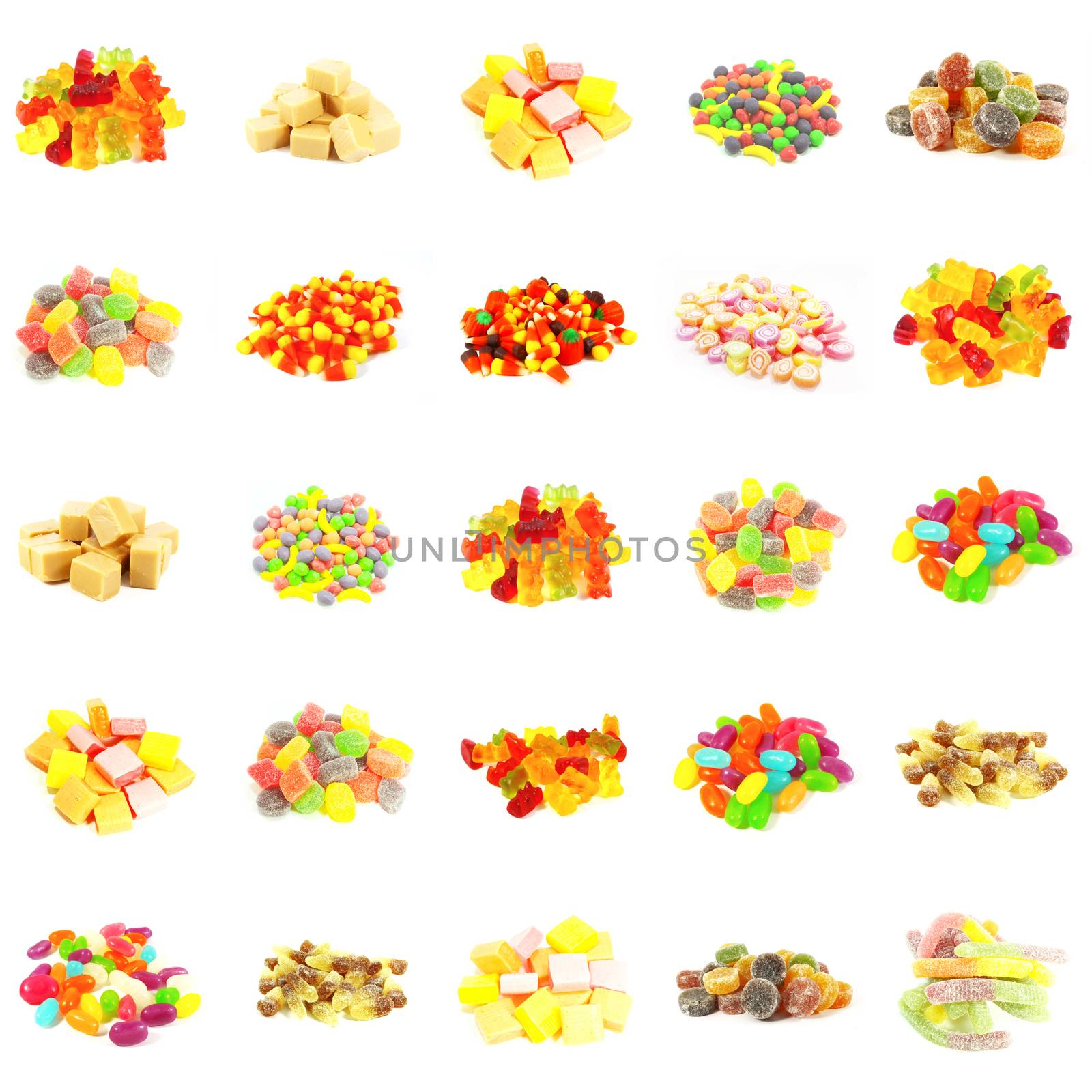 Seamless Sweets and Candy Pattern Background on White