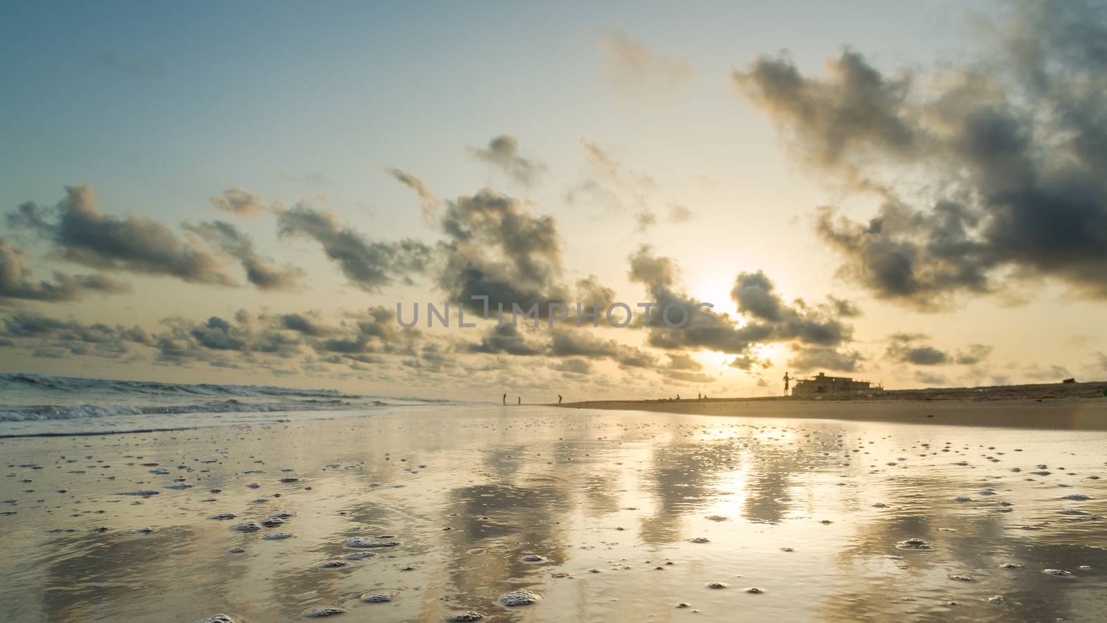 The beautiful shores of the Atlantic Ocean coastline at Obama Beach in Cotonou, Benin