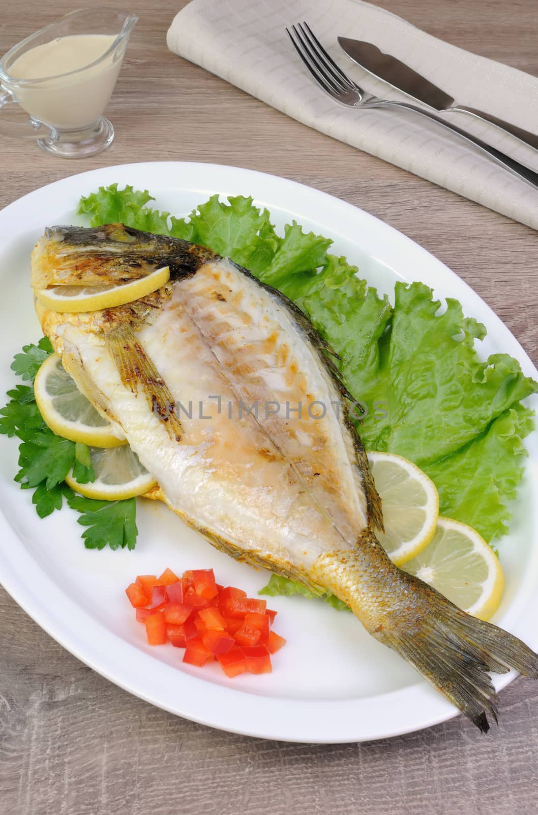 Baked fish Dorado by Apolonia