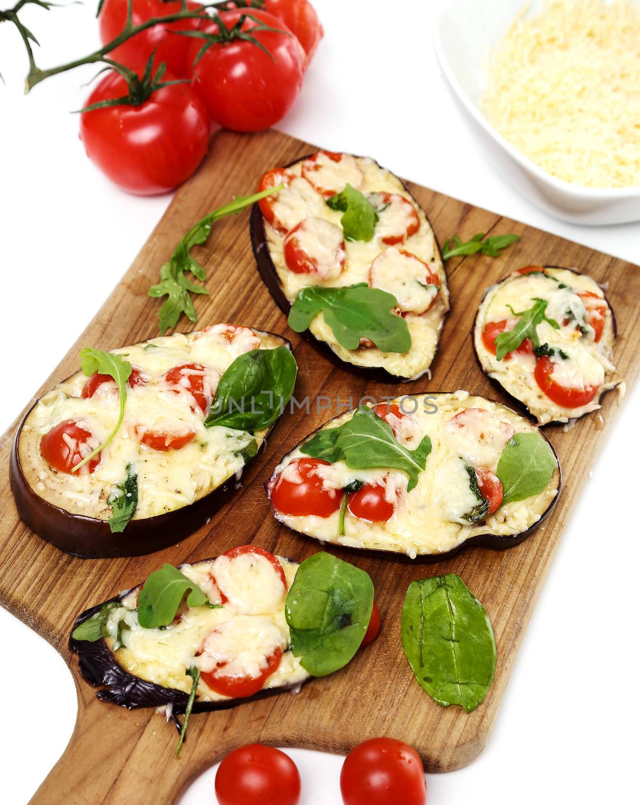 Pizza made out of eggplant