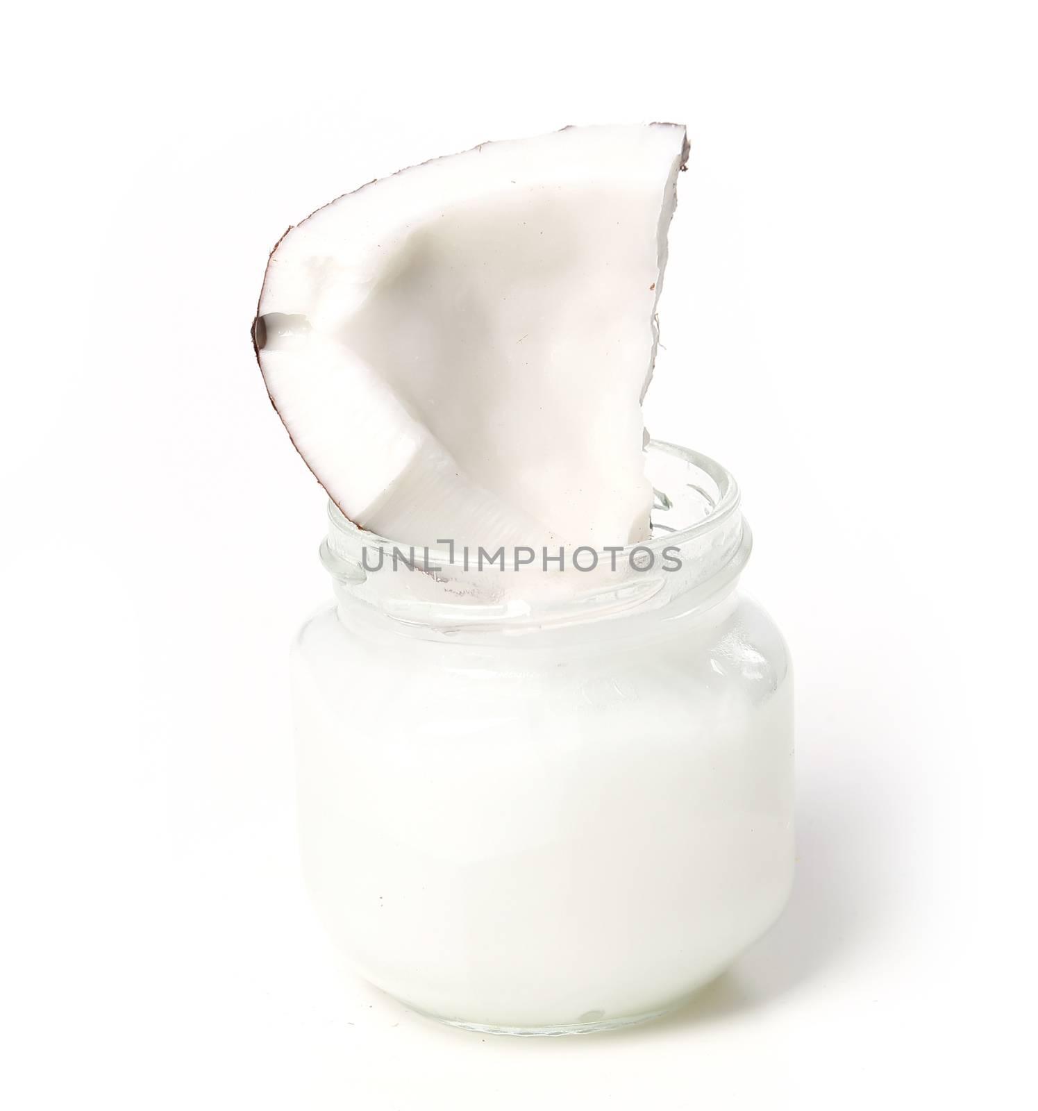 Coconut on a white background