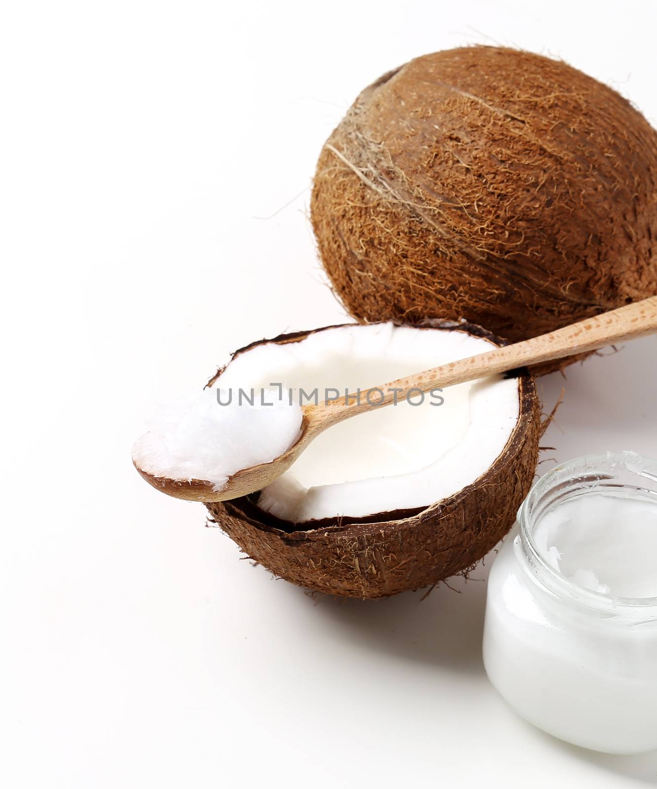 Coconut on a white background