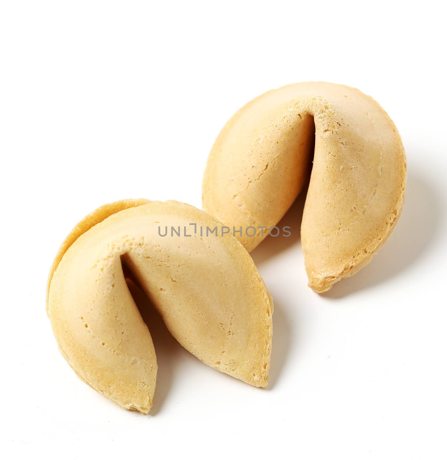 Fortune cookie on a white background