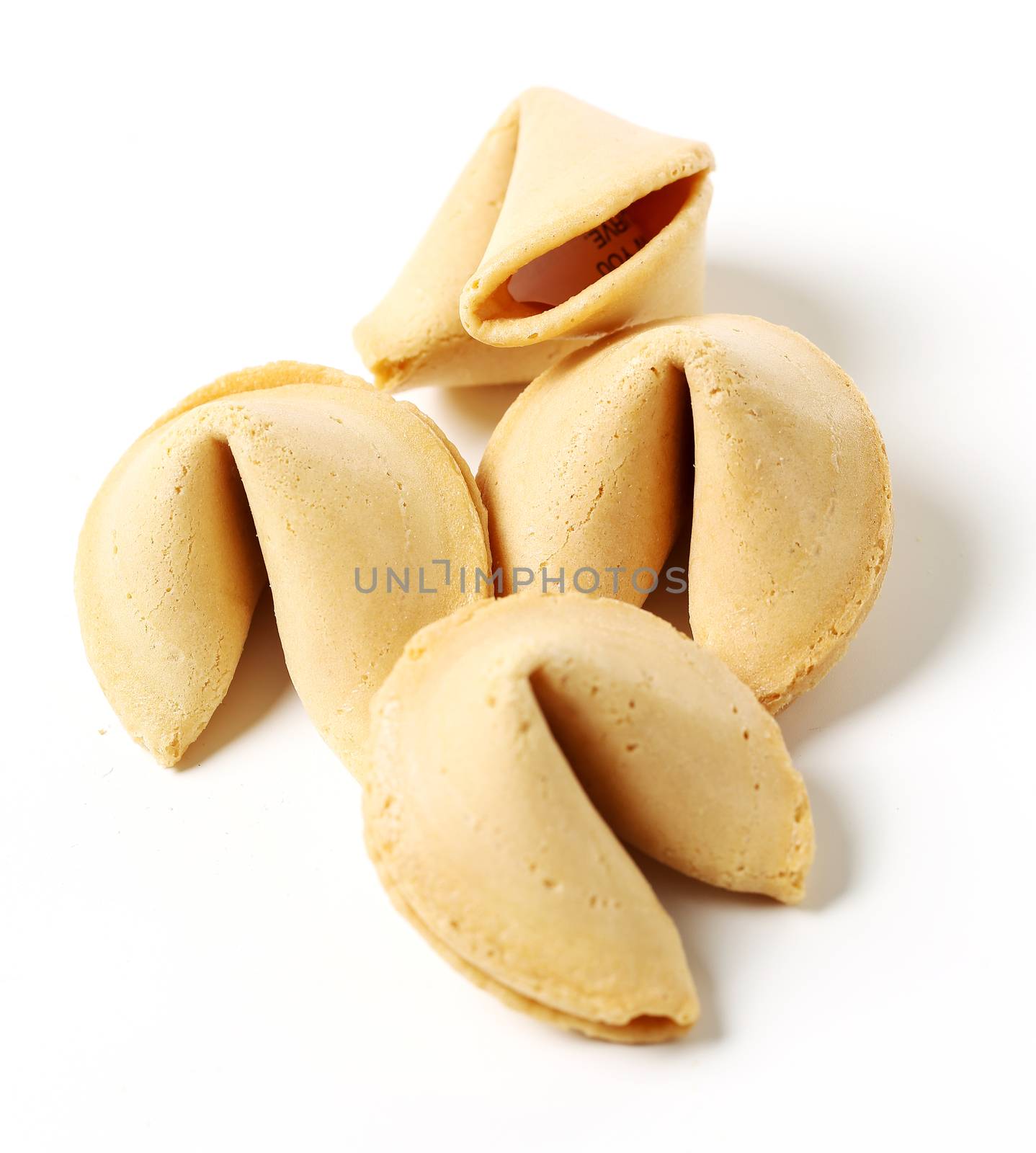 Fortune cookie on a white background