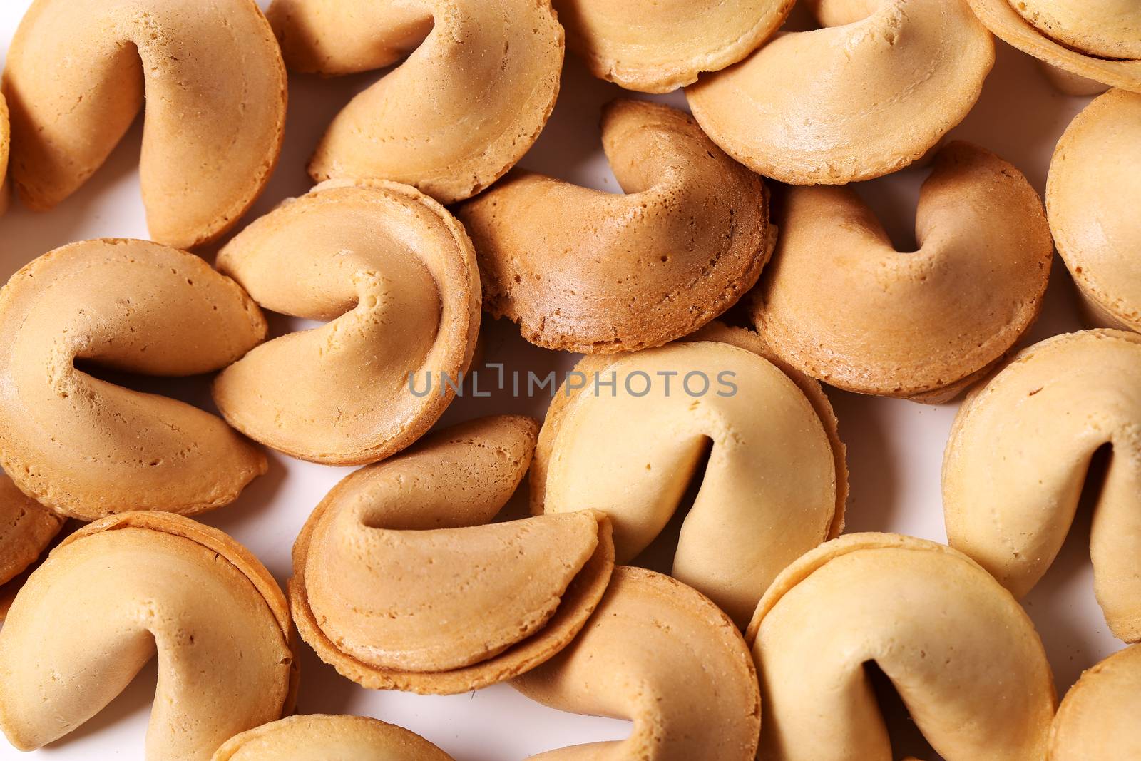 Fortune cookie on a white background