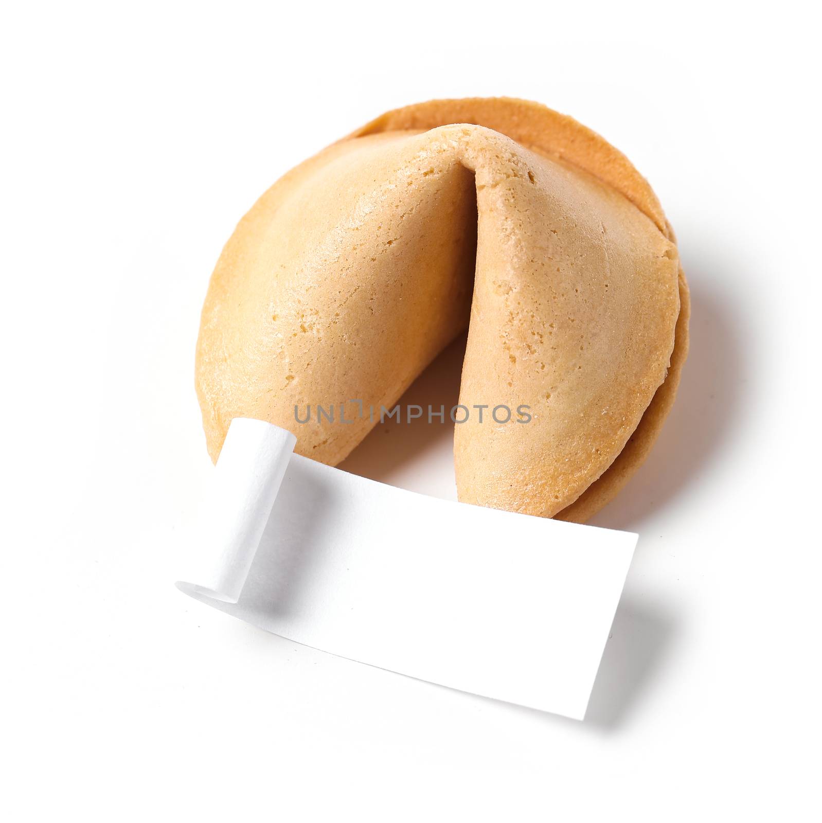 Fortune cookie on a white background