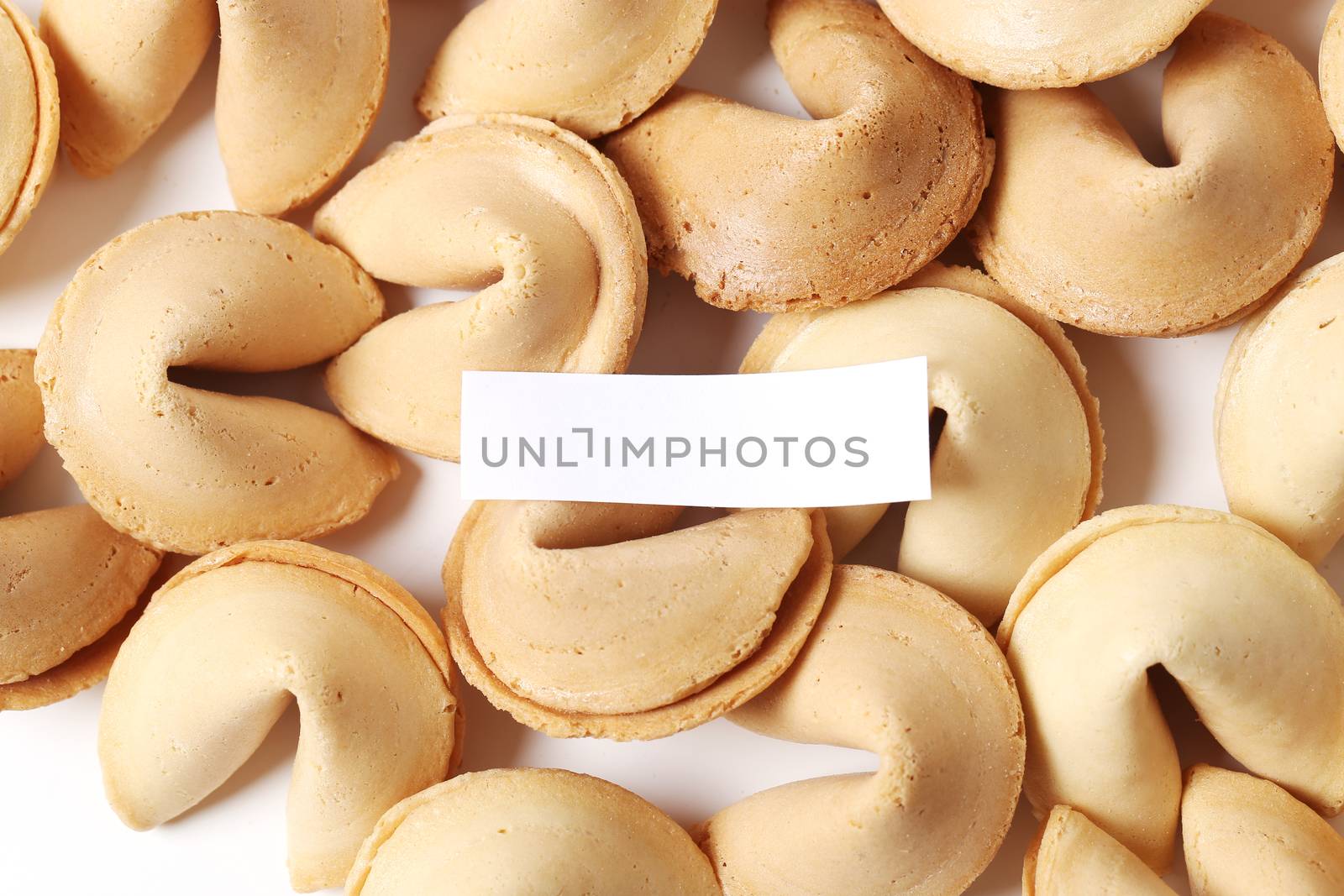 Fortune cookie on a white background