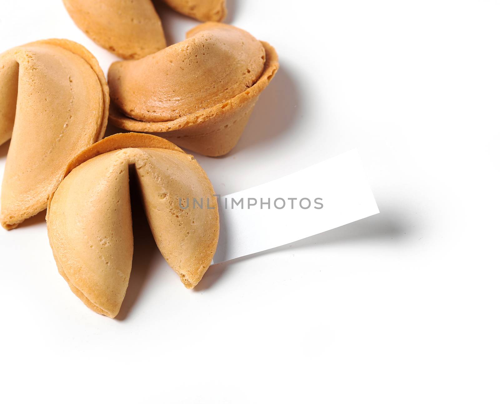 Fortune cookie on a white background