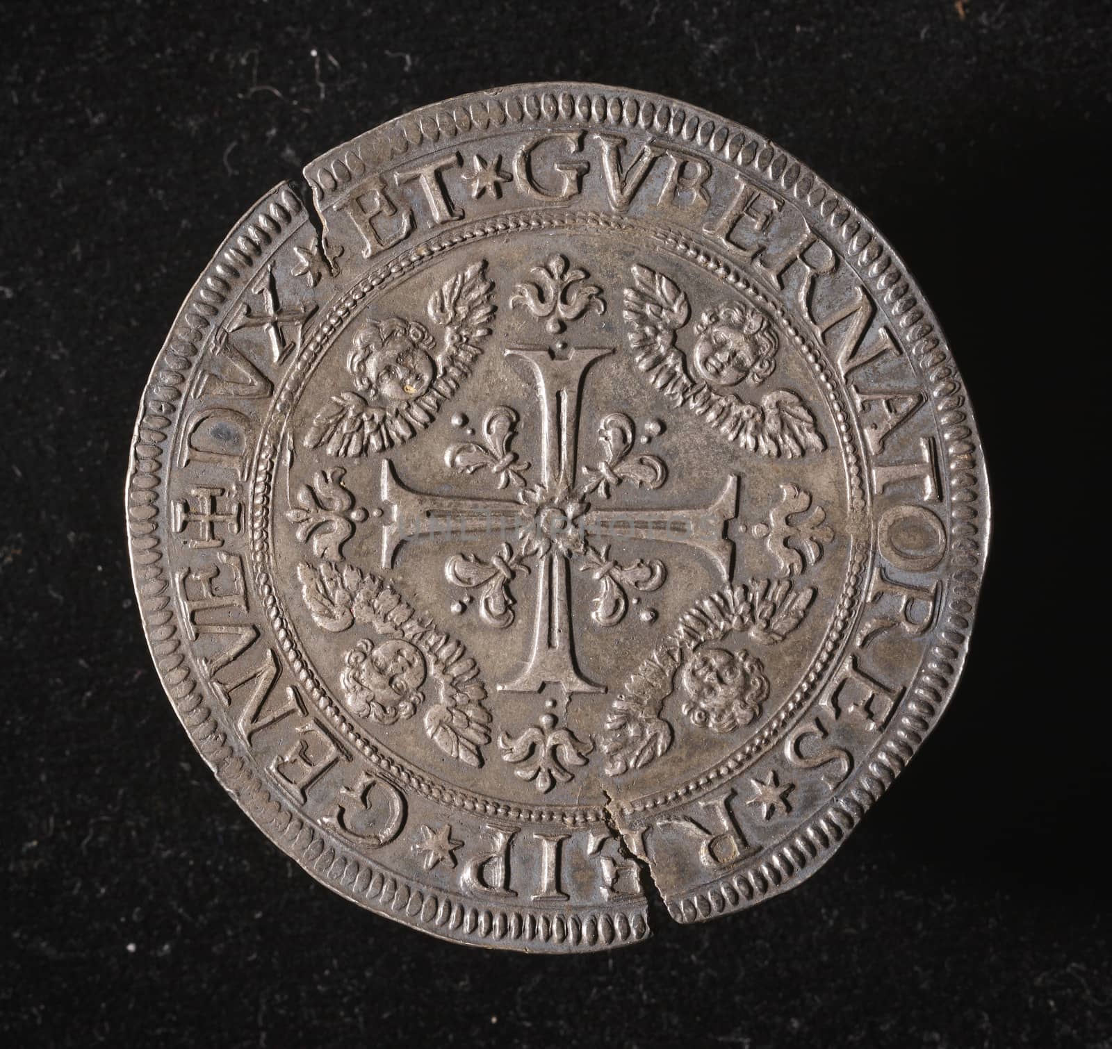 scudo largo - recto ID008 - ancient silver coin of republic of genoa italy