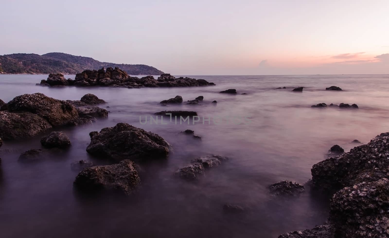 Seascape During Sunrise. Beautiful Natural Seascape,Kata Beach, Phuket Thailand